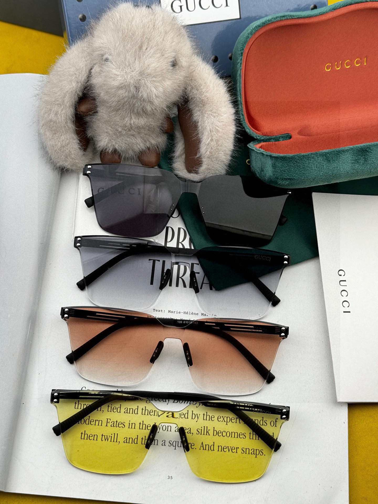 GUCC* 2025 新款男女情侣款太阳iP电镀永不褪色 卖点：超轻超有弹性整幅眼镜无螺丝重要的是压不坏