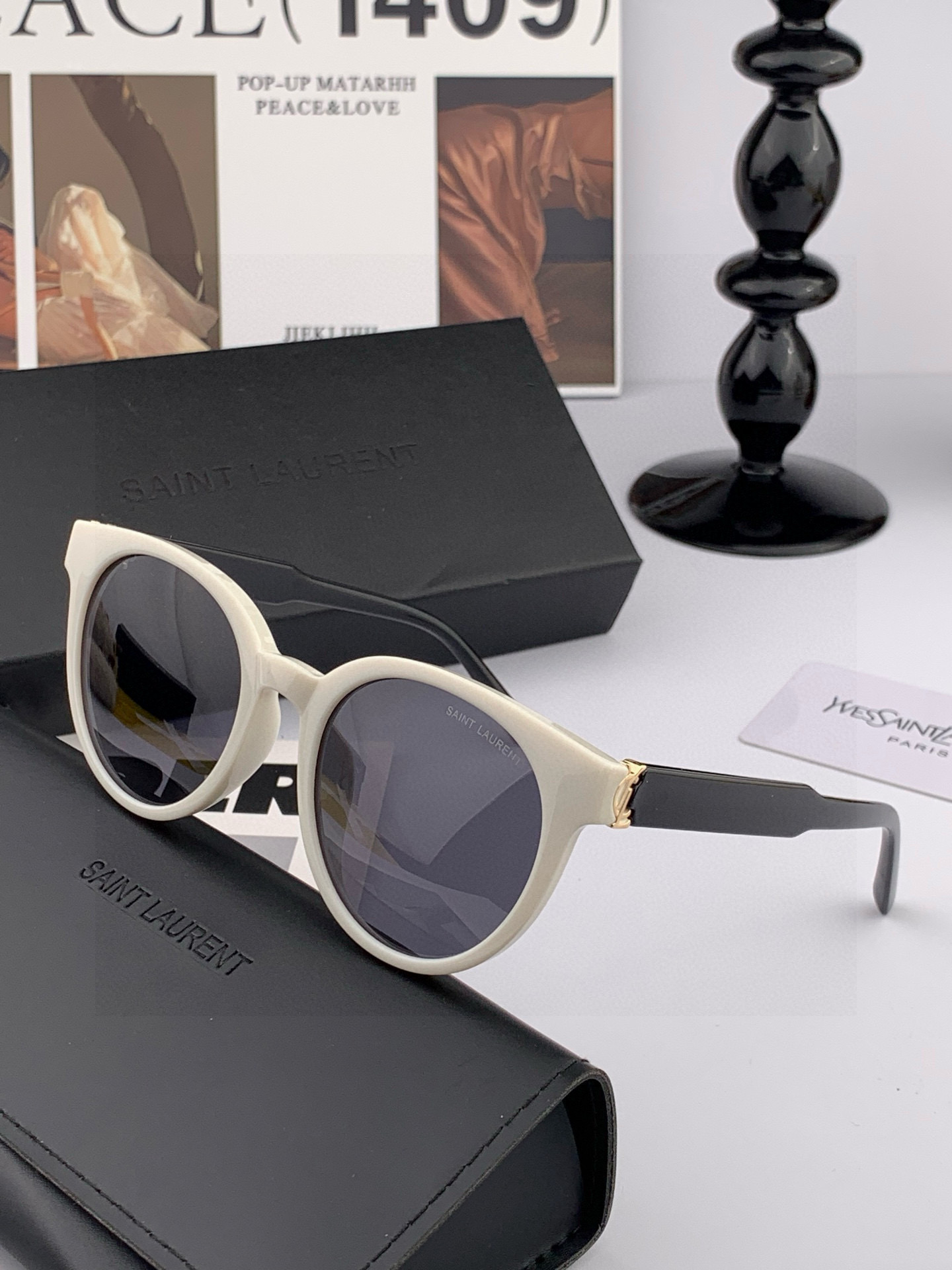 👑 【新款】🕶🔝🔝🔝🎁🎁🎁时尚百搭 超显脸小 佩戴舒适品牌:Ysl 圣罗兰 💎 材质: 加厚偏光镜片型号