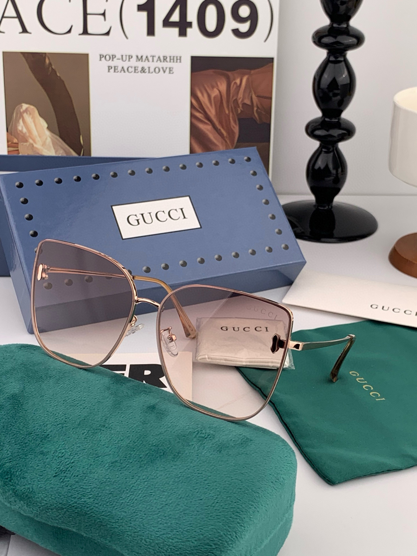 GUCCI-古驰意大利进口🇮🇹2025时尚潮流奢华装饰太阳眼镜 尼龙偏光高清太阳镜明星海报款 超高复杂工