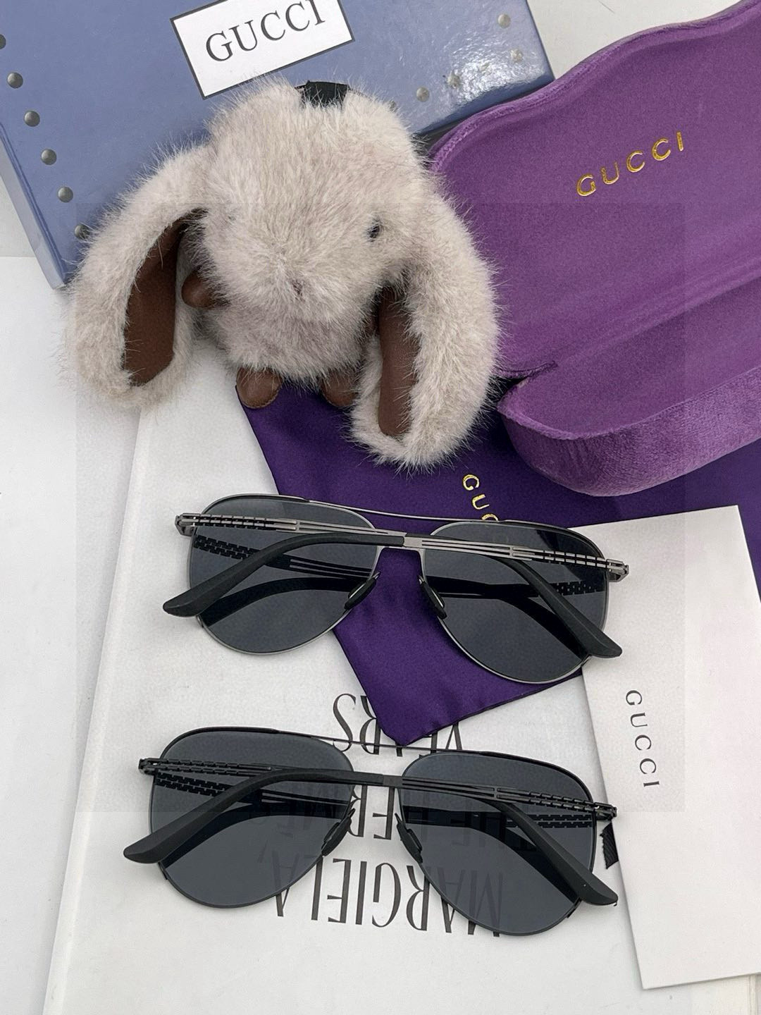 GUCCI 男款炫彩飞行员偏光太阳镜 ❤️材质：高清尼龙加厚卡槽高清偏光镜片 🌹无边框镜架💕颜👍型号：G