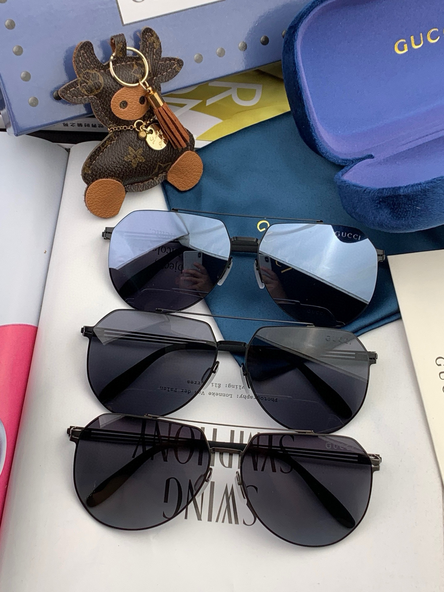 ♦️ GUCCI 2025新款男女情侣款太阳镜iP电镀永不褪色 超轻超有弹性整幅眼镜无螺丝重要的是压不坏