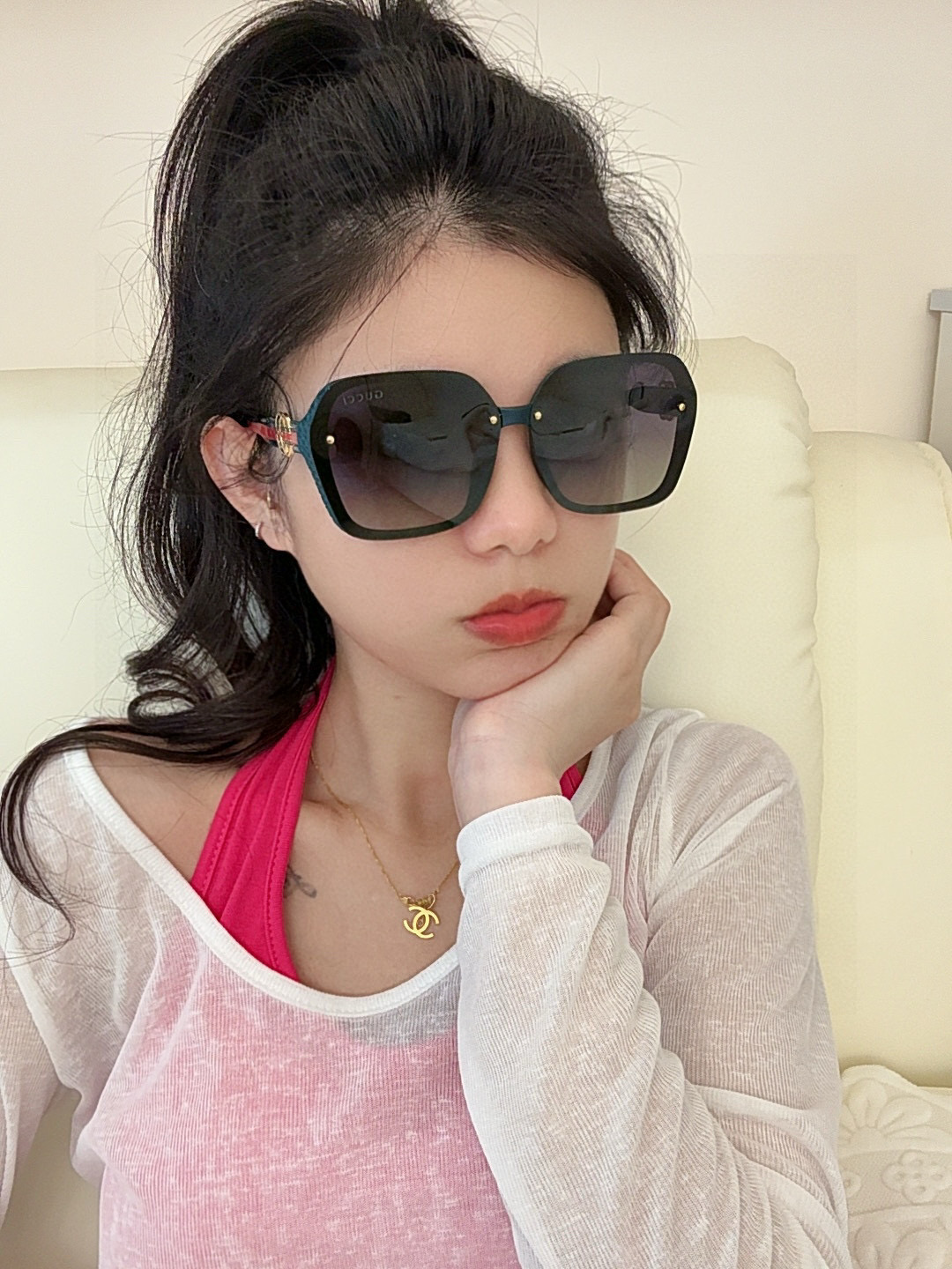 🔺 【GUCCI-偏光太阳镜】2025开春新款 潮流爆款 时尚方框偏光太阳镜 高品质 佩戴舒适 网红潮款