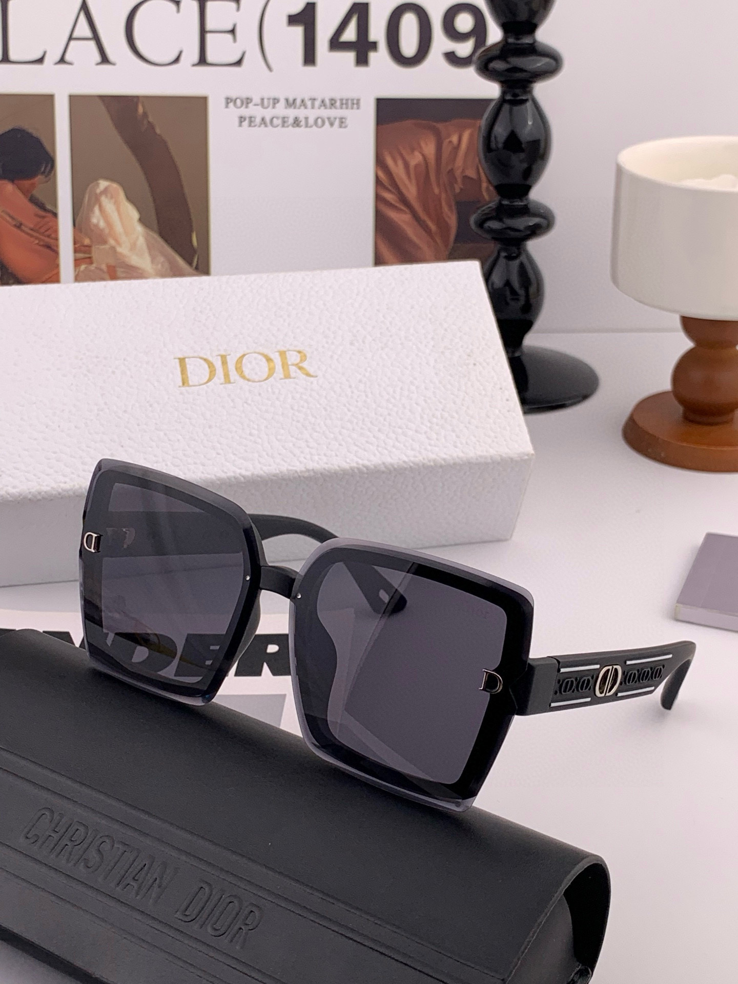 🔺 【DIOR-迪奥】2025开春新款 潮流爆款 时尚方框偏光太阳镜 高品质 佩戴舒适 网红潮款墨镜 女