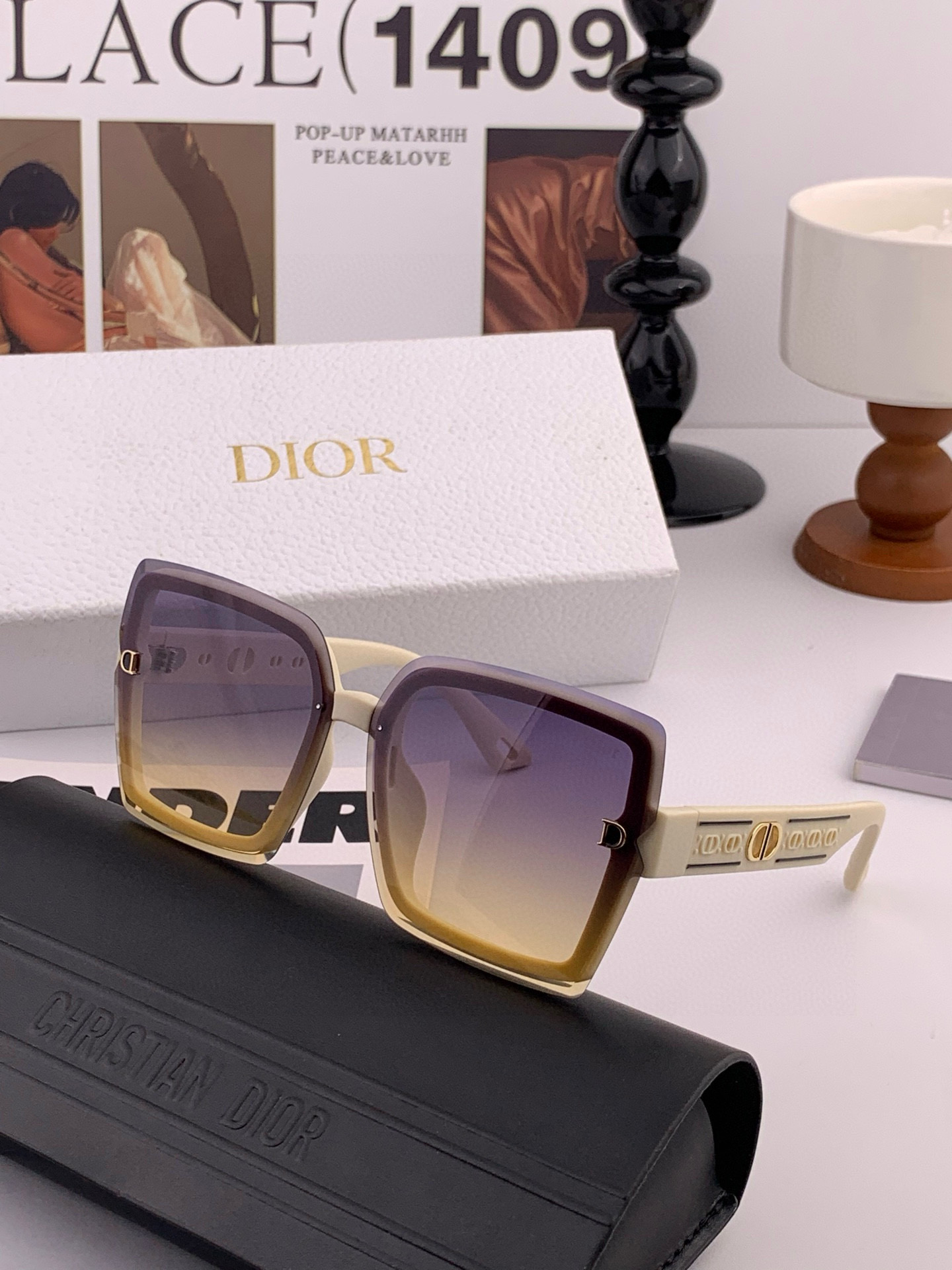 🔺 【DIOR-迪奥】2025开春新款 潮流爆款 时尚方框偏光太阳镜 高品质 佩戴舒适 网红潮款墨镜 女