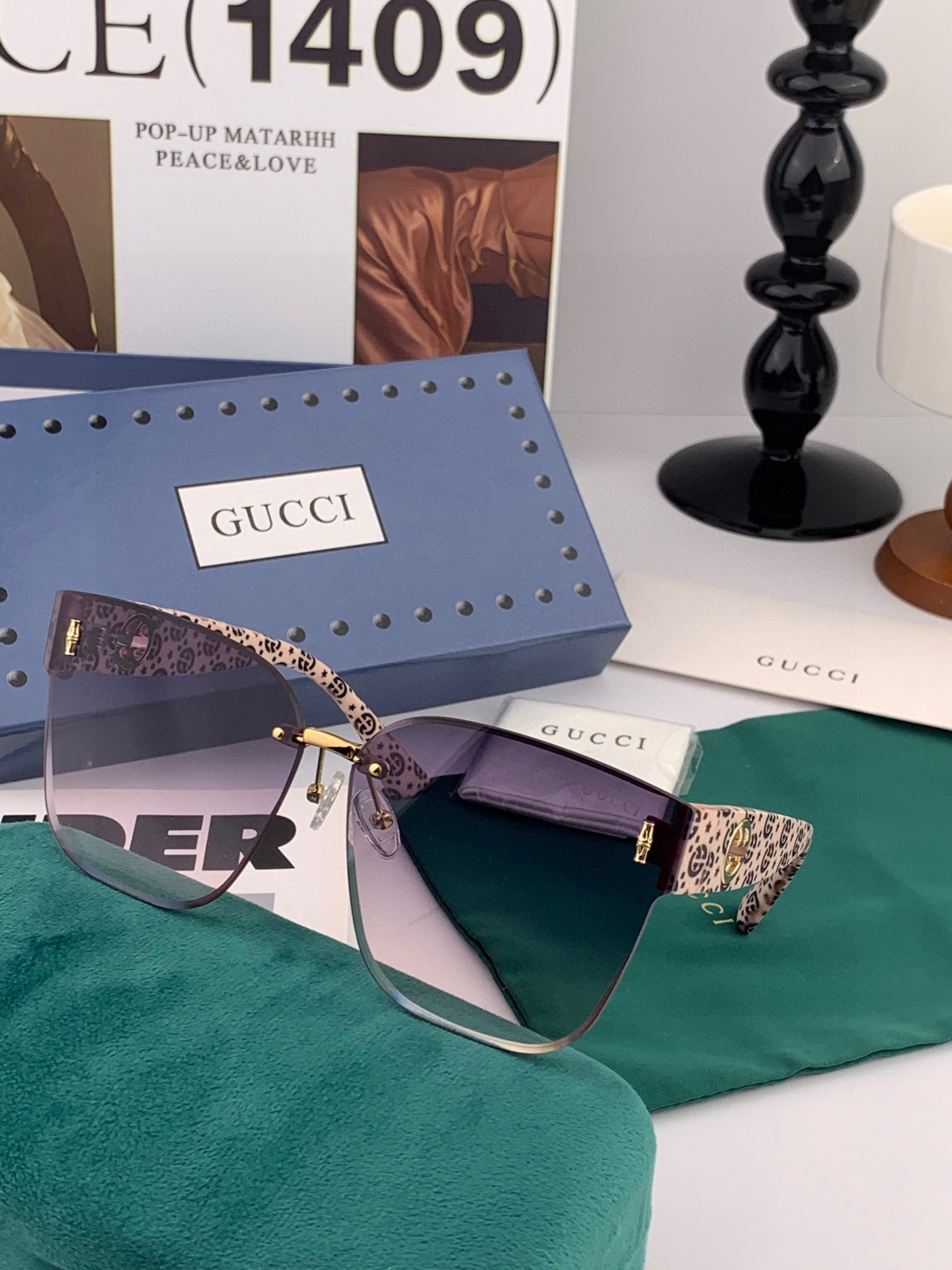 🔺 【GUCCI】2025开春新款 潮流爆款 时尚方框太阳镜 高品质 佩戴舒适 网红潮款墨镜 型号：G5