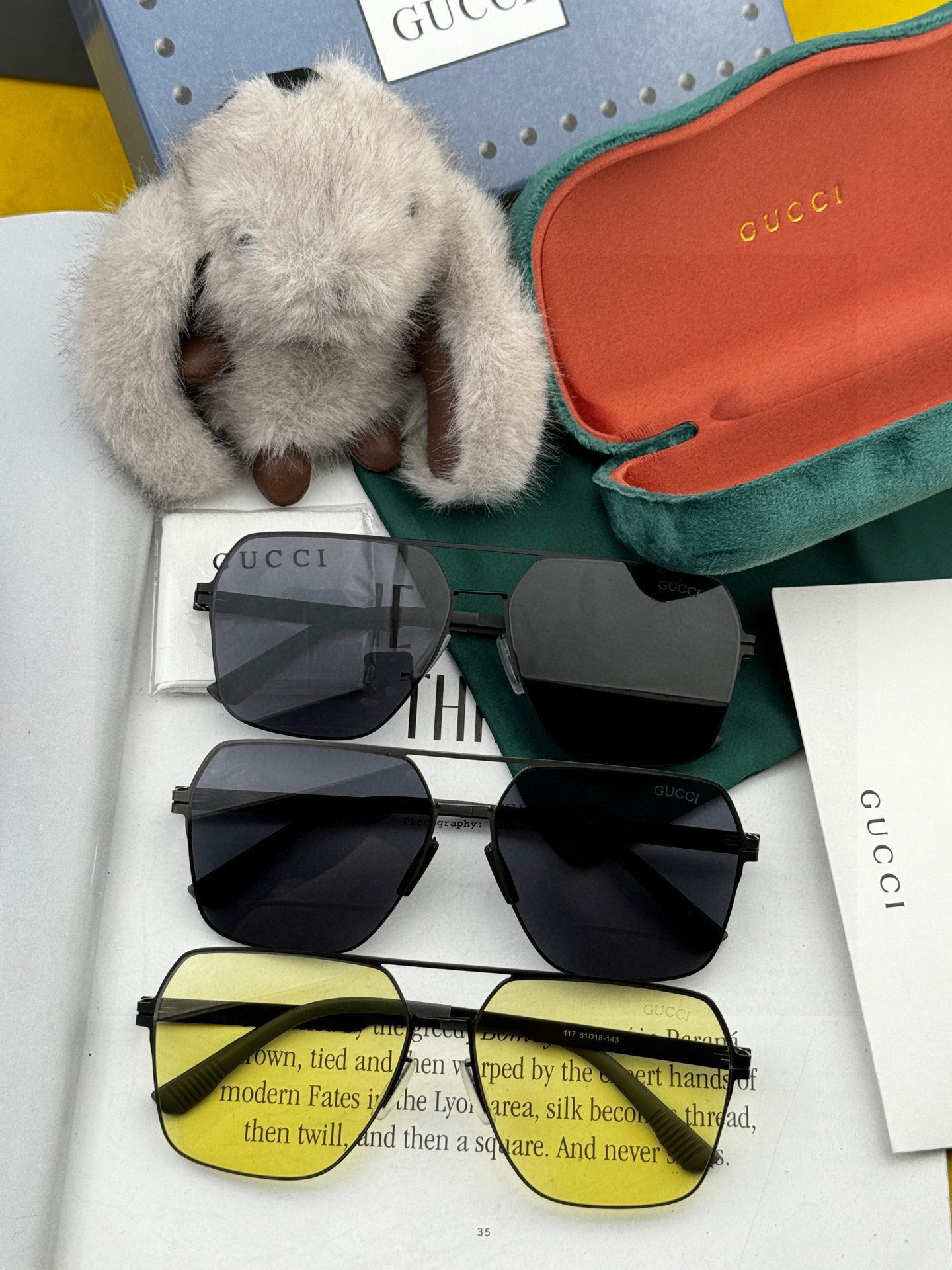 GUCC* 2025 新款男女情侣款太阳iP电镀永不褪色 卖点：超轻超有弹性整幅眼镜无螺丝重要的是压不坏