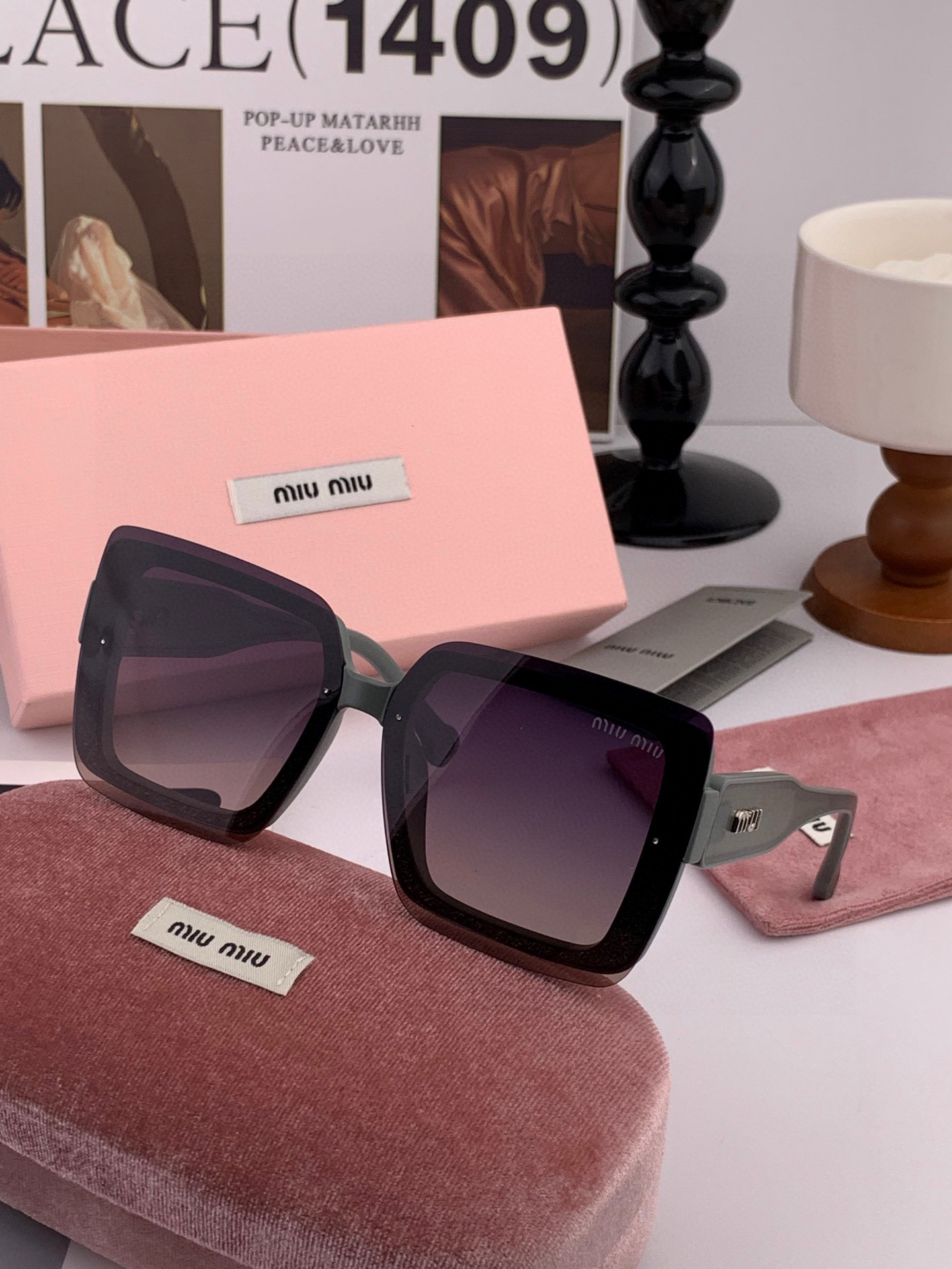 🔺 【缪缪 TR偏光太阳镜】2025开春新款 潮流爆款 时尚方框偏光太阳镜 高品质 佩戴舒适 网红潮款墨