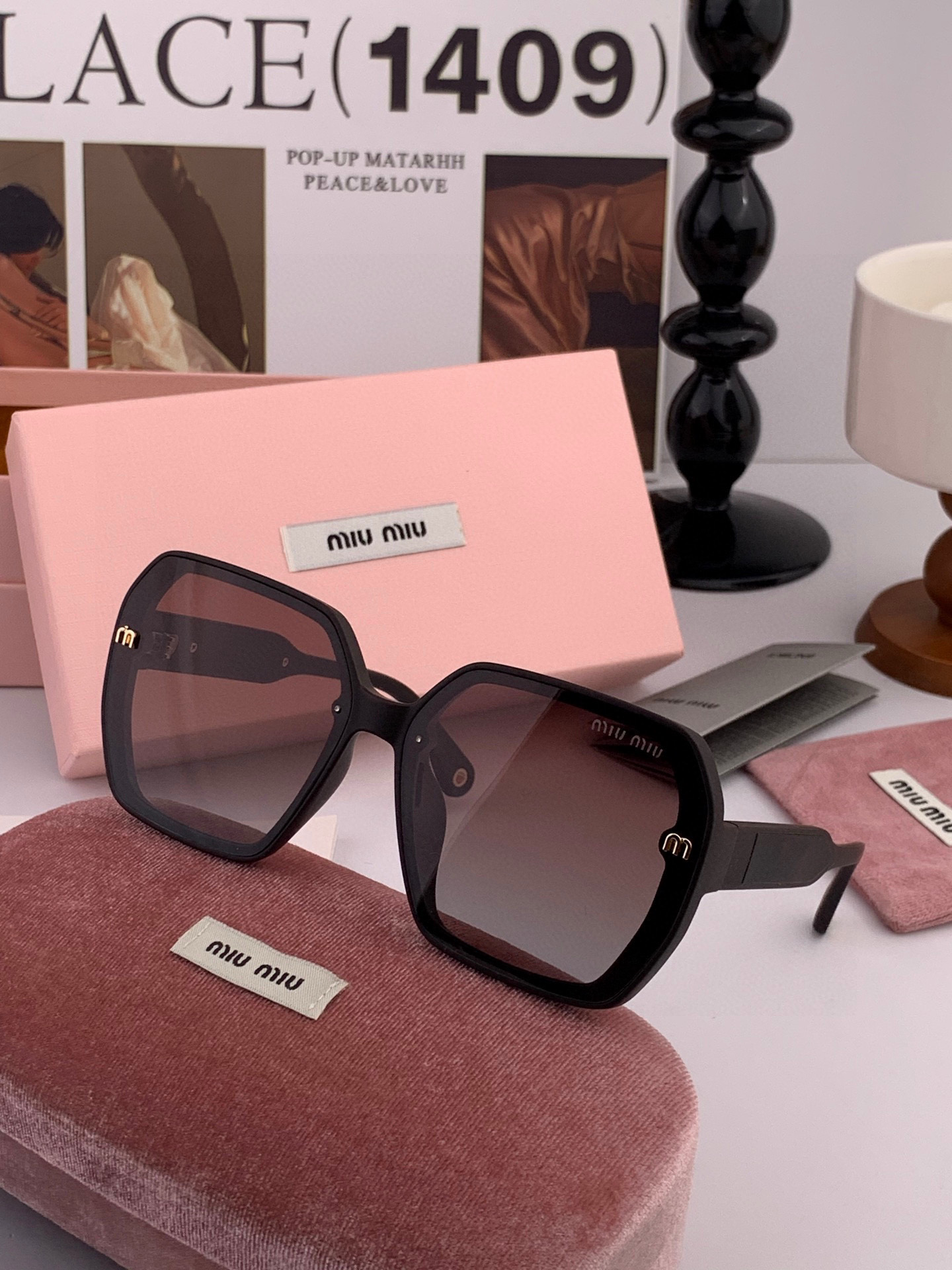 🔺 【缪缪 TR偏光太阳镜】2025开春新款 潮流爆款 时尚方框偏光太阳镜 高品质 佩戴舒适 网红潮款墨