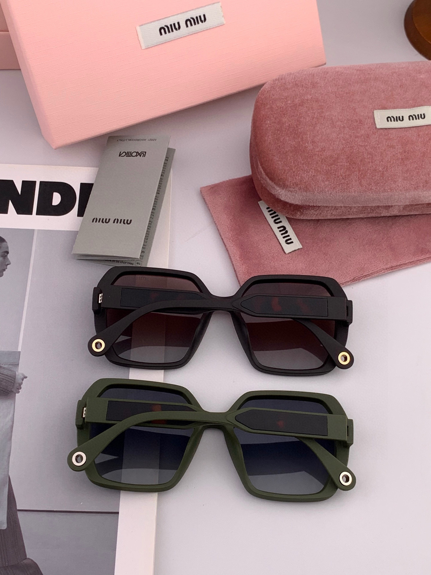 🔺 【缪缪 TR偏光太阳镜】2025开春新款 潮流爆款 时尚方框偏光太阳镜 高品质 佩戴舒适 网红潮款墨