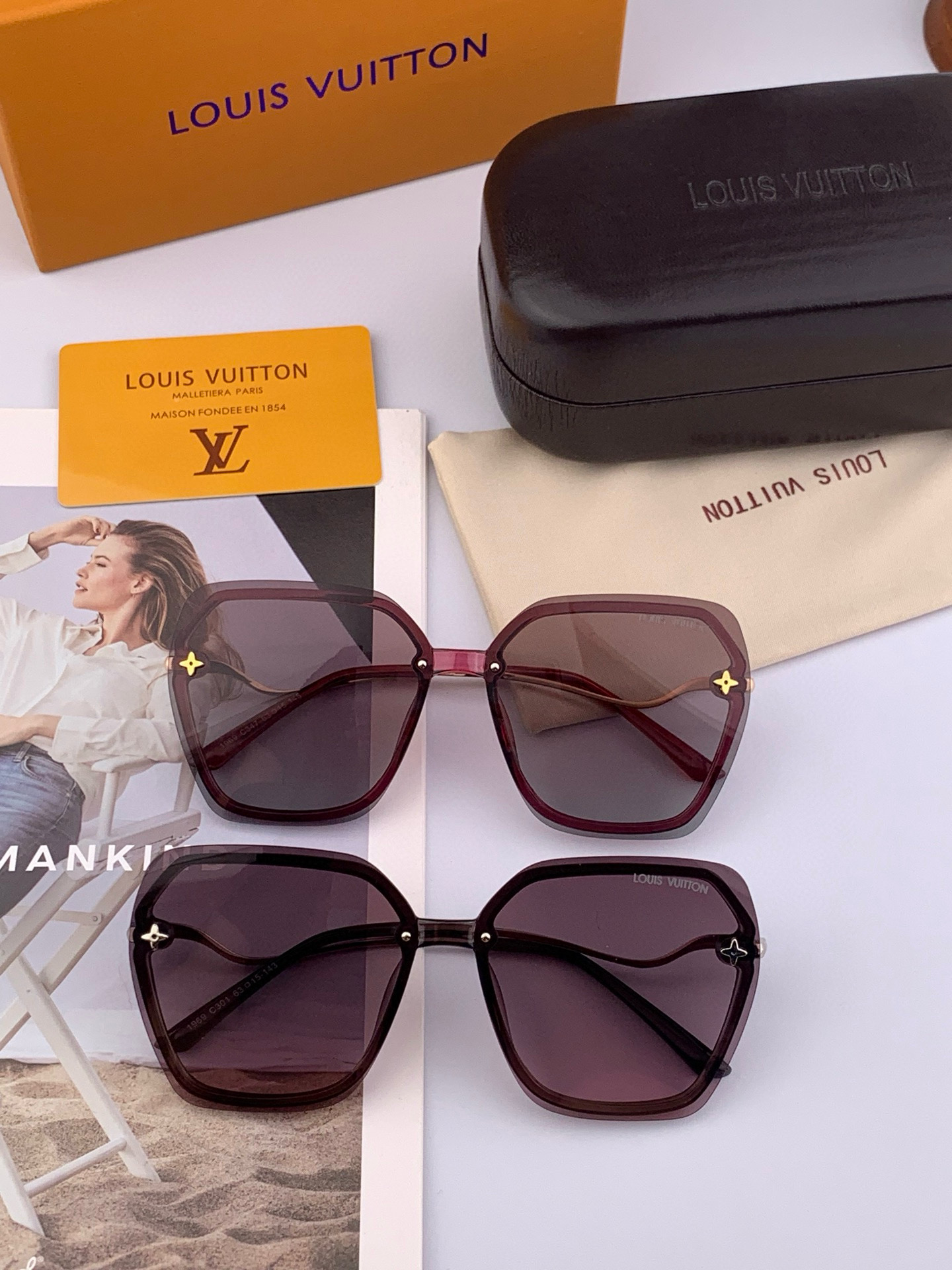 LV 太阳镜潮品官网模特同款 [玫瑰][玫瑰]四叶草🍀精致个性设计简约时尚 高品质值得拥有绝对潮爆整个夏