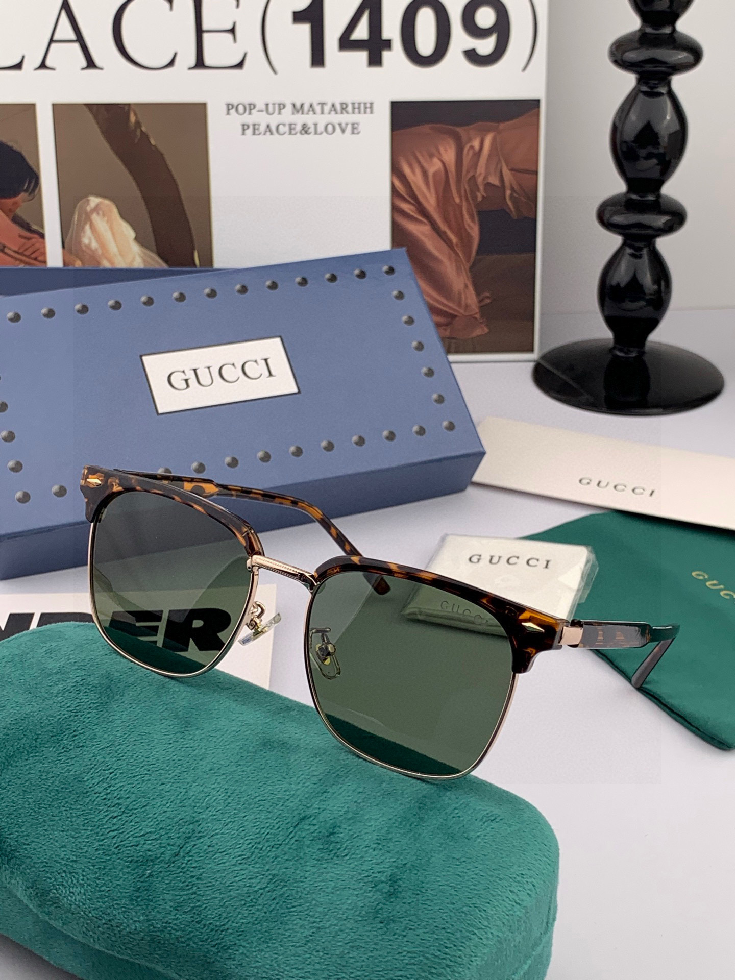 🔺 【GUCCI-偏光太阳镜】2025开春新款 潮流爆款 时尚方框偏光太阳镜 高品质 佩戴舒适 网红潮款