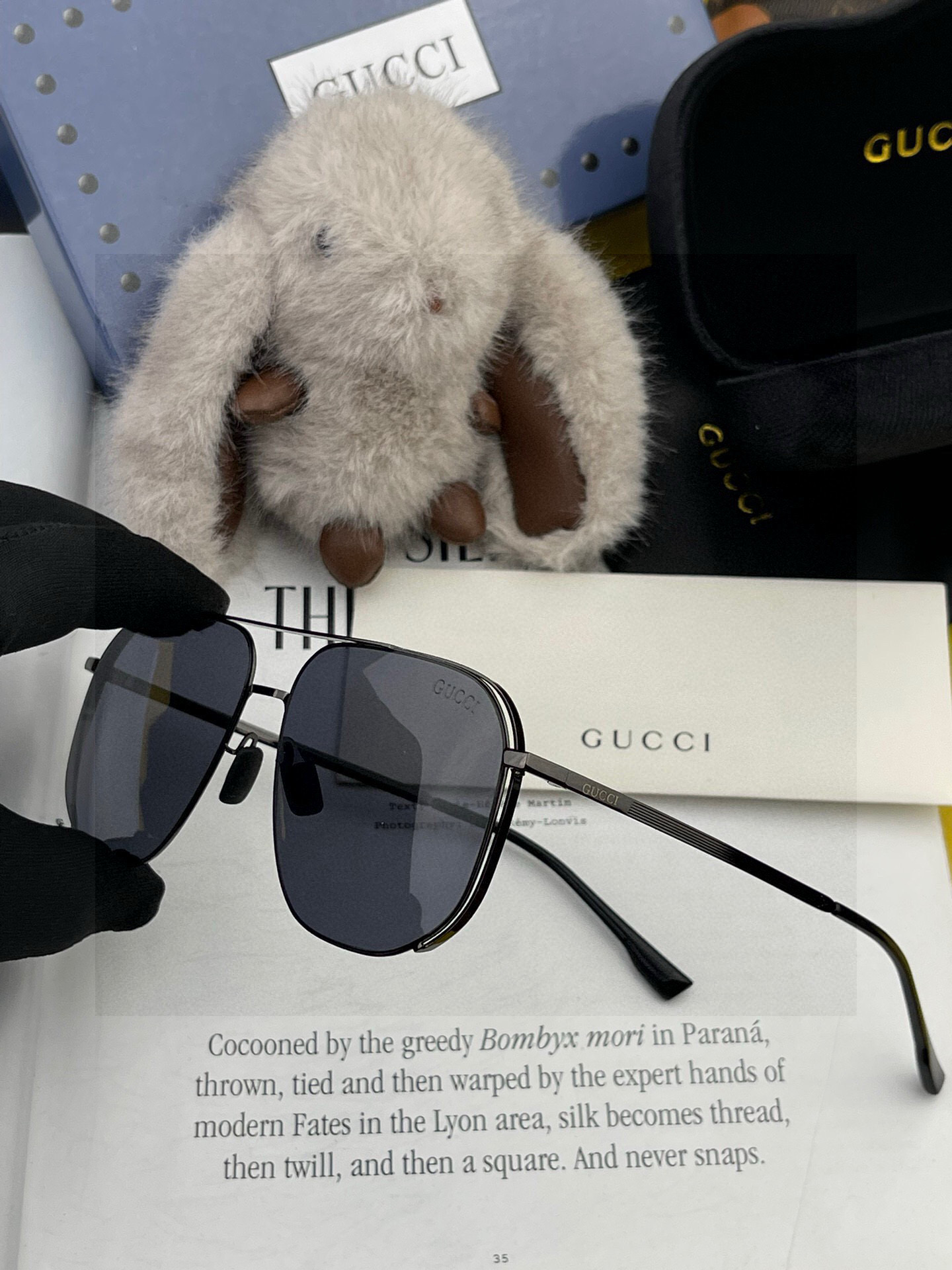 GUCCI 男款炫彩飞行员偏光太阳镜 ❤️材质：高清尼龙加厚卡槽高清偏光镜片 🌹无边框镜架💕颜👍型号：G