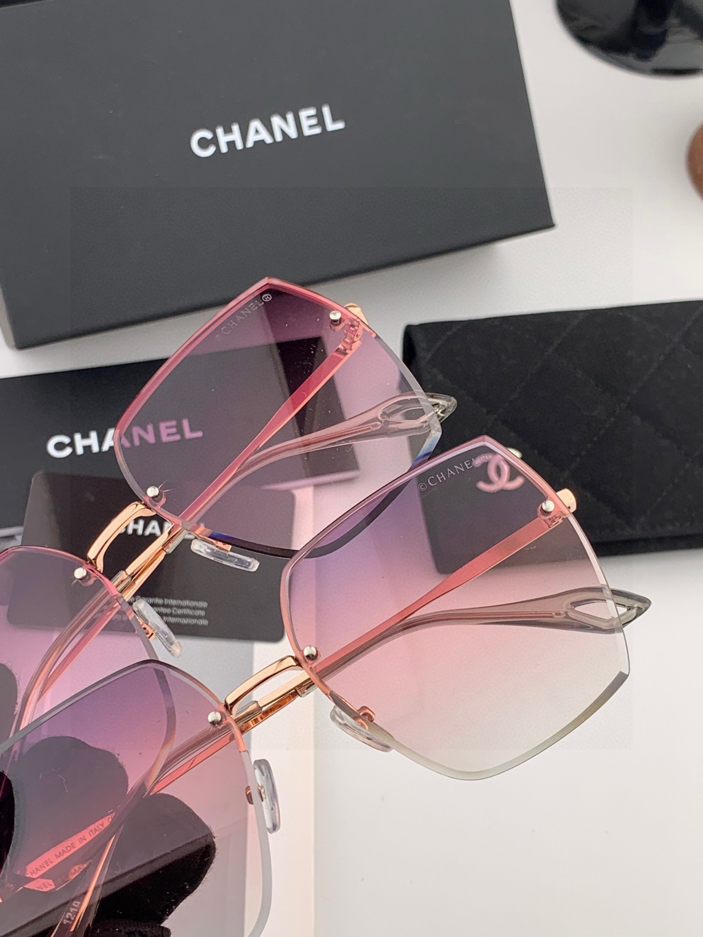 CHANE 香奈儿🌋☔️时尚无框太阳镜镜片 顶级奢侈品[强] 高品质[胜利][亲亲]🍦🍨 [得意] 气质