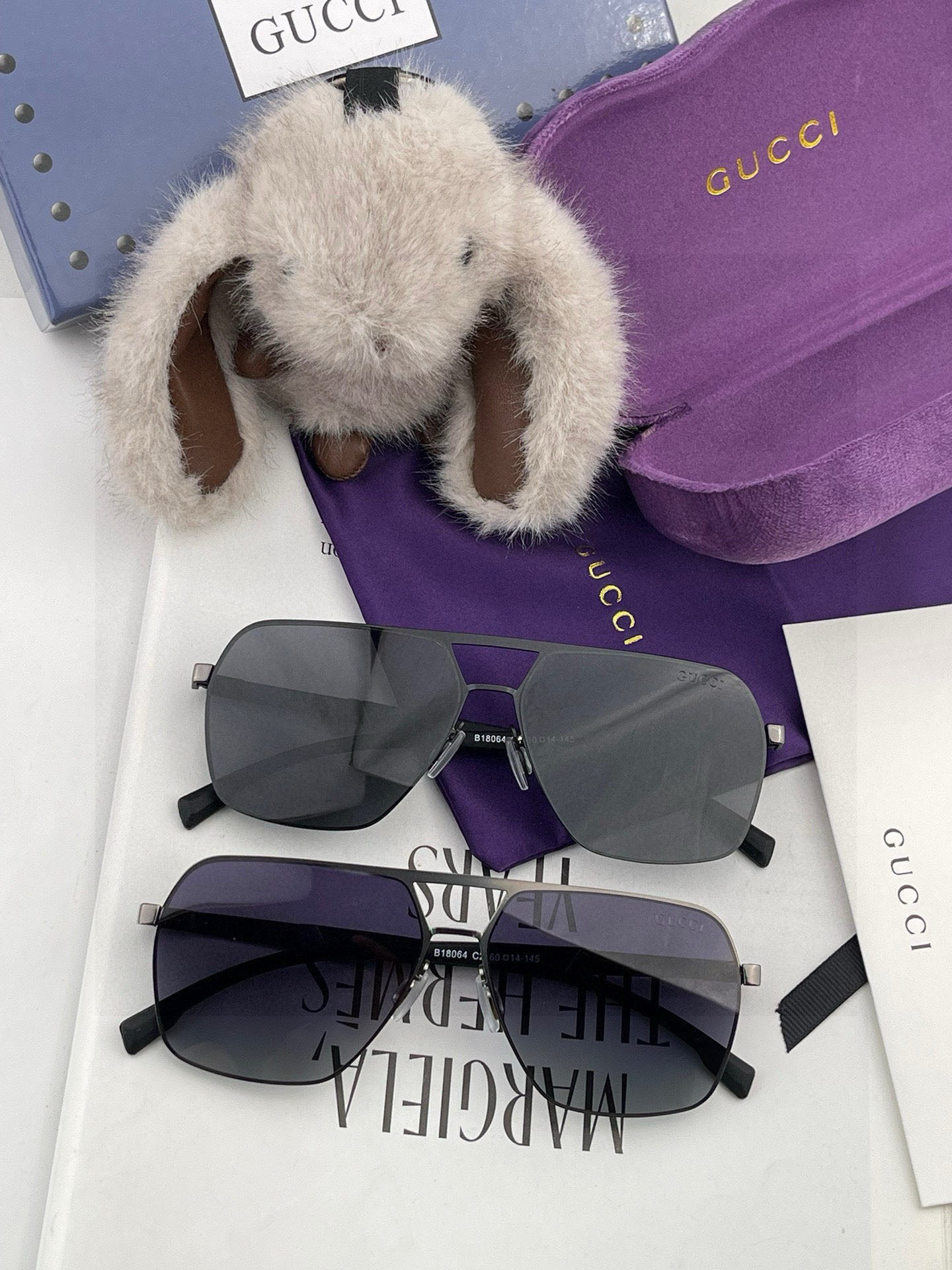 GUCCI 男款炫彩飞行员偏光太阳镜 ❤️材质：高清尼龙加厚卡槽高清偏光镜片 🌹无边框镜架💕颜👍型号：G