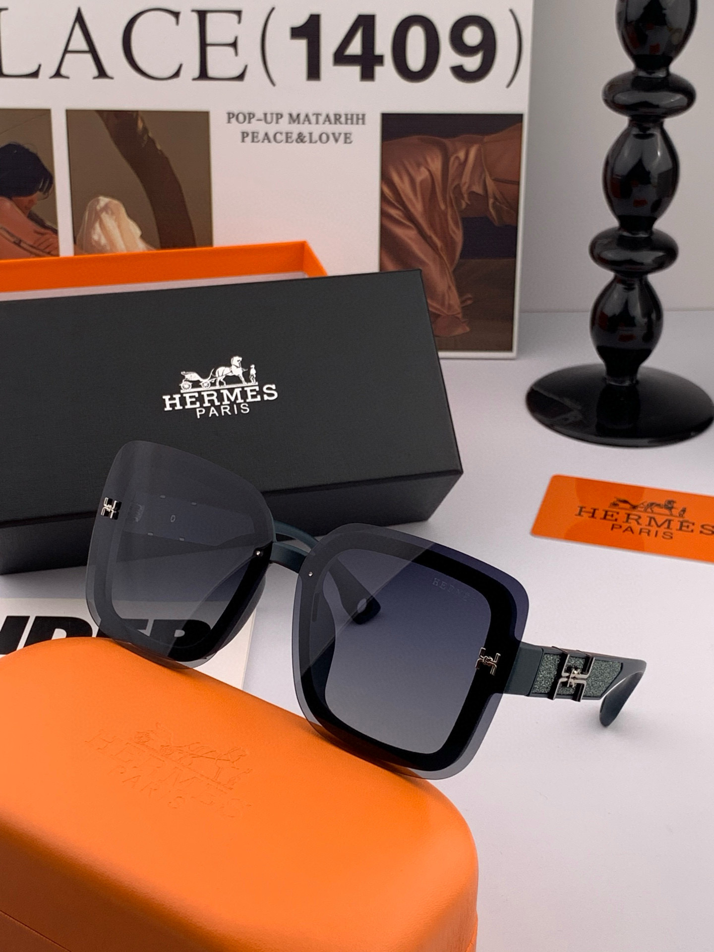 【TR偏光系列】爱马仕 经典的方框设计，不挑脸型，无论搭配大衣还是连衣裙都非常显气质尼龙偏光镜片预防紫外