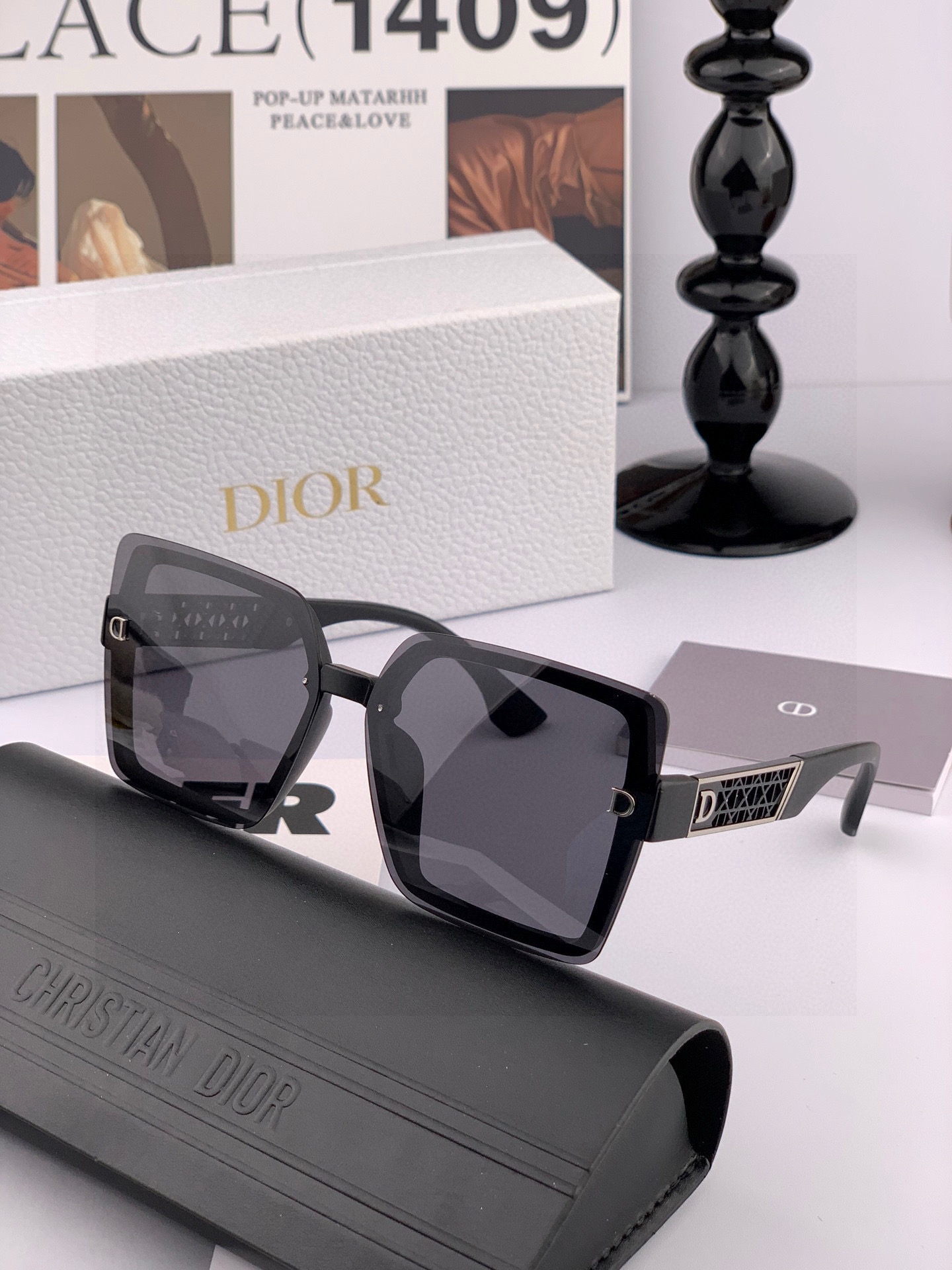 🔺 【DIOR-迪奥】2025开春新款 潮流爆款 时尚方框偏光太阳镜 高品质 佩戴舒适 网红潮款墨镜 女