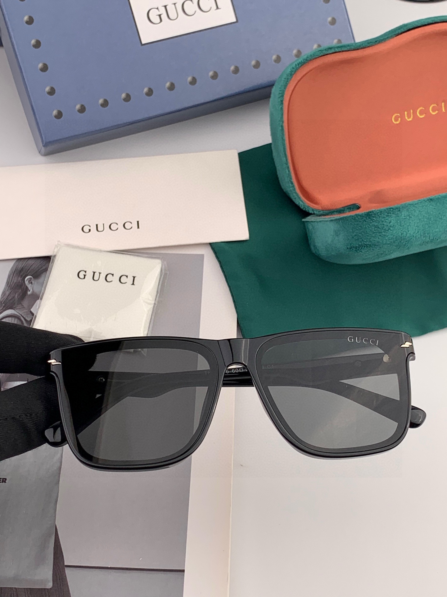 🔺 【GUCCI】2025开春新款 潮流爆款 时尚方框偏光太阳镜 高品质 佩戴舒适 网红潮款墨镜 女士高