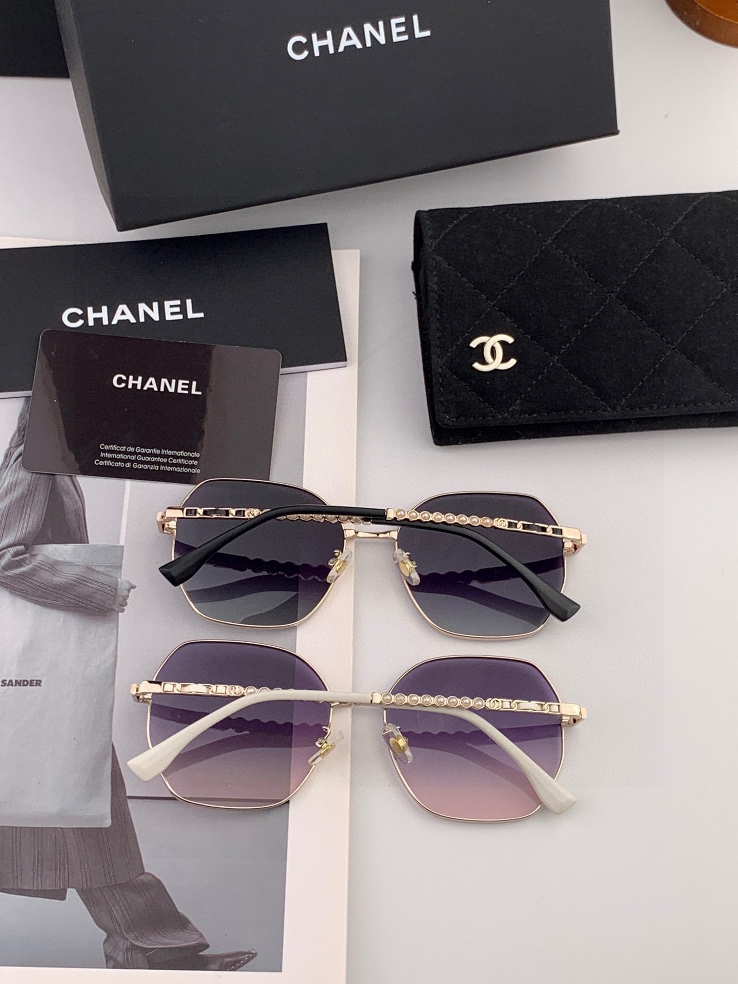 【CHANEL】香奈儿 新款尼龙偏光太眼镜，无框钻石 切边更有质感，大气女人范儿，大脸小脸都好看 ！型号