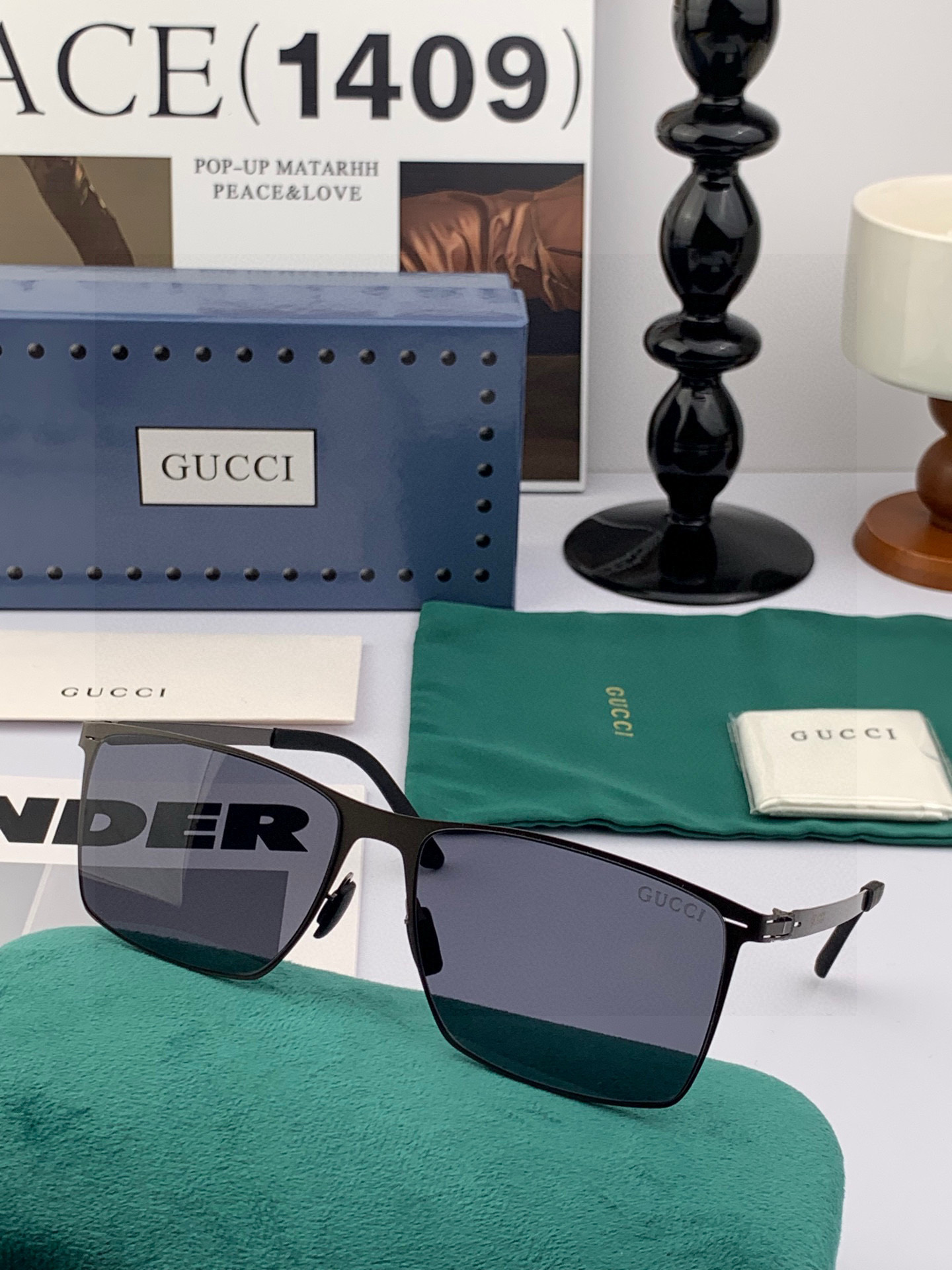 ♦️ GUCCI 2025新款男女情侣款太阳镜多边形墨镜iP电镀永不褪色 超轻超有弹性整幅眼镜无螺丝重要