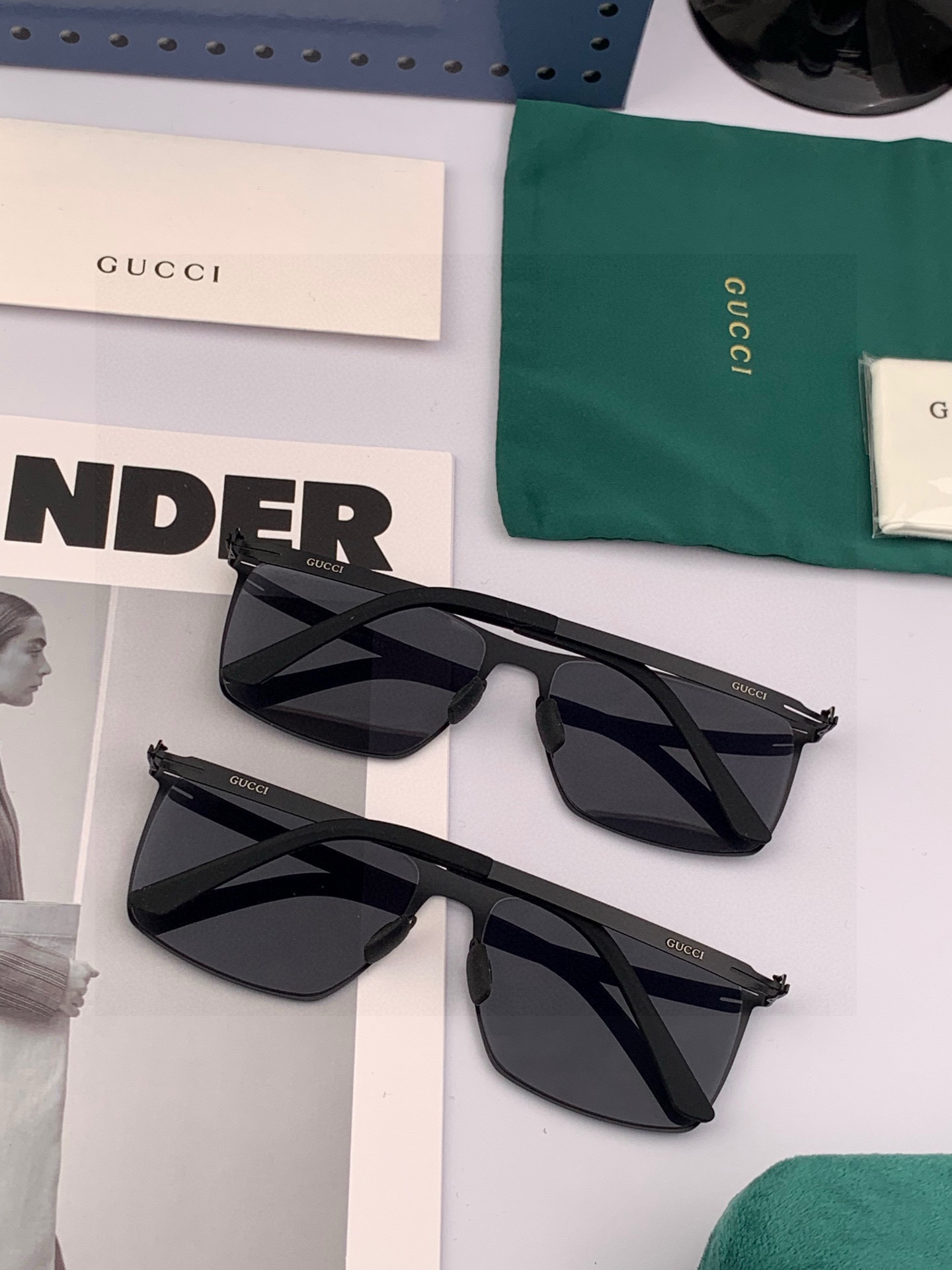 ♦️ GUCCI 2025新款男女情侣款太阳镜多边形墨镜iP电镀永不褪色 超轻超有弹性整幅眼镜无螺丝重要