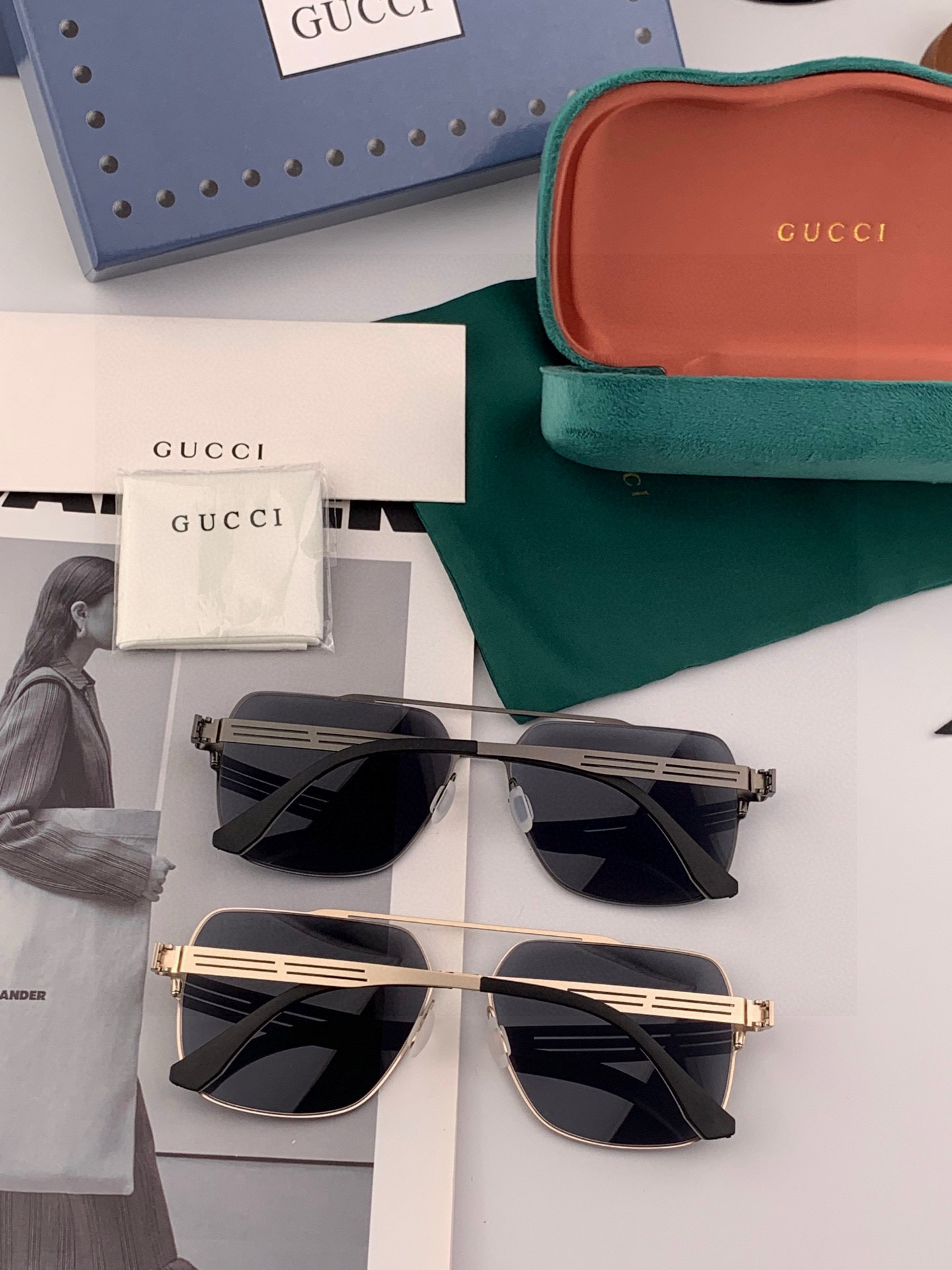 ♦️ GUCCI 2025新款男女情侣款太阳镜多边形墨镜iP电镀永不褪色 超轻超有弹性整幅眼镜无螺丝重要