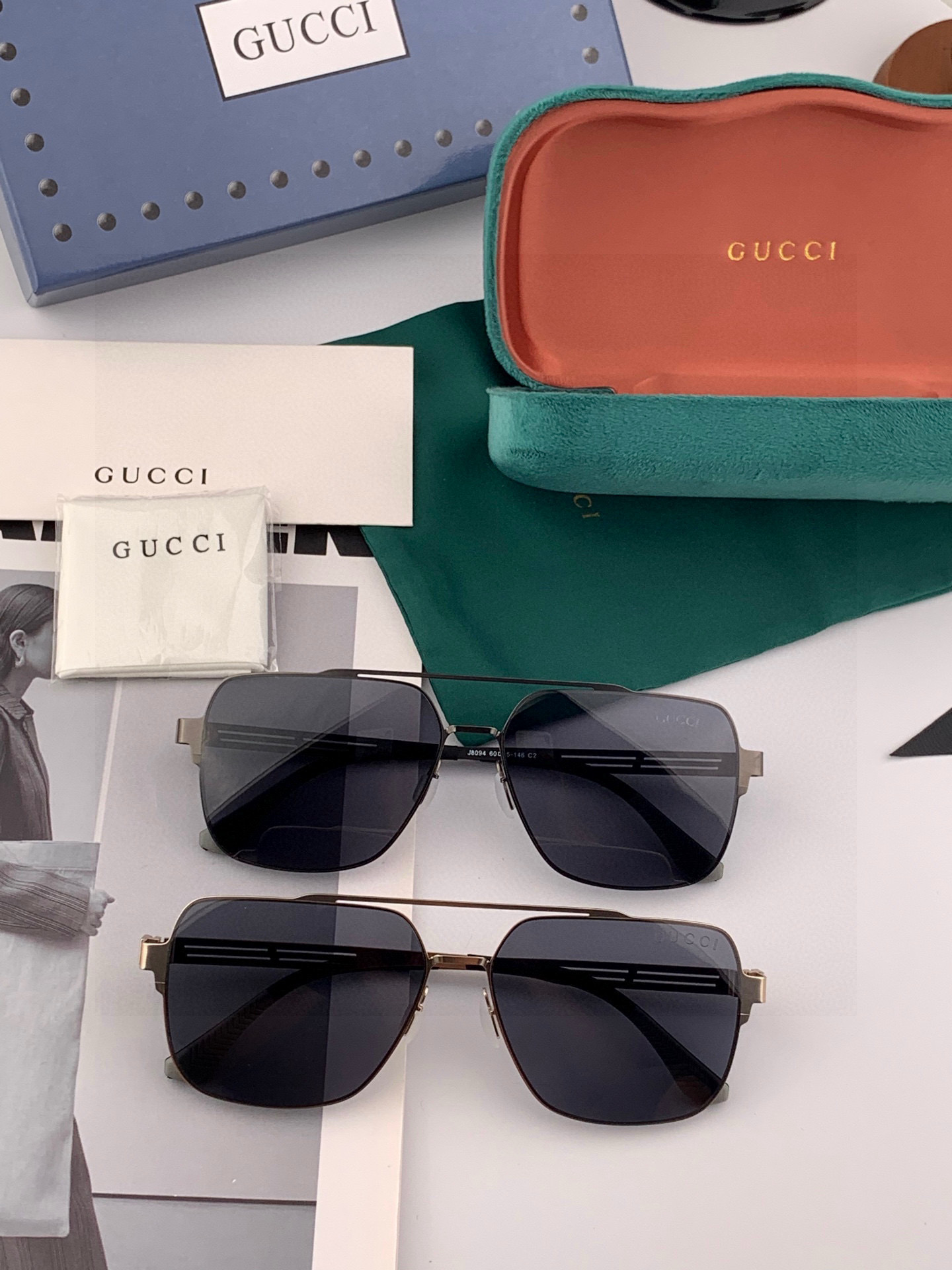 ♦️ GUCCI 2025新款男女情侣款太阳镜多边形墨镜iP电镀永不褪色 超轻超有弹性整幅眼镜无螺丝重要