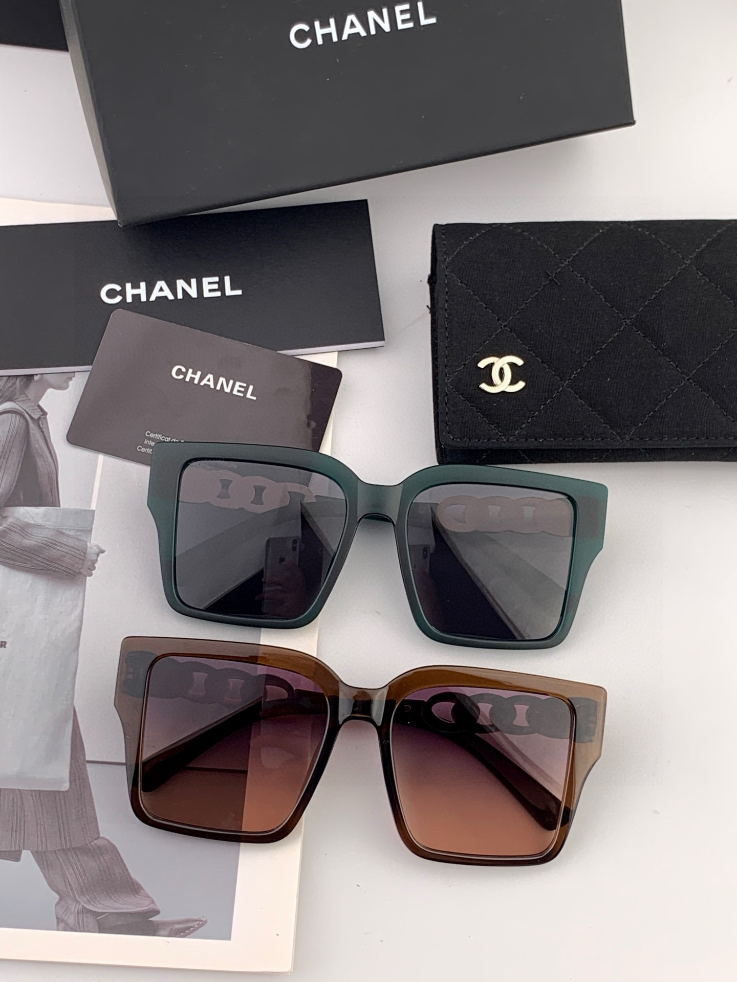 🎊。Chane✨新款女装太阳眼镜 镜腿高档 香奈儿专属LOGO使眼镜更具有国际大牌范 ☺️😘工艺精湛 高