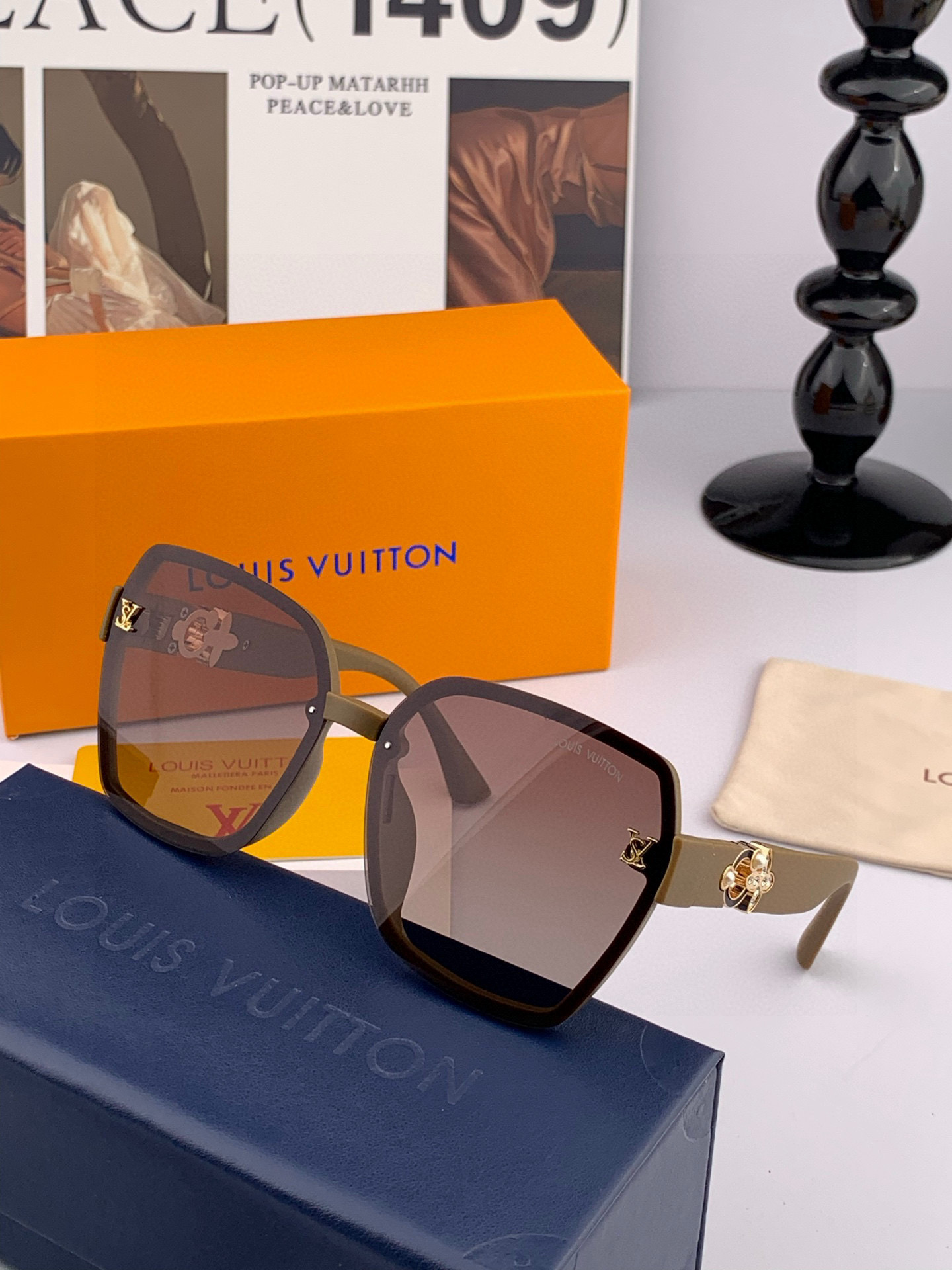 【TR偏光系列】lv大框太阳镜墨镜经典的方框设计，不挑脸型，无论搭配大衣还是连衣裙都非常显气质偏光镜片预