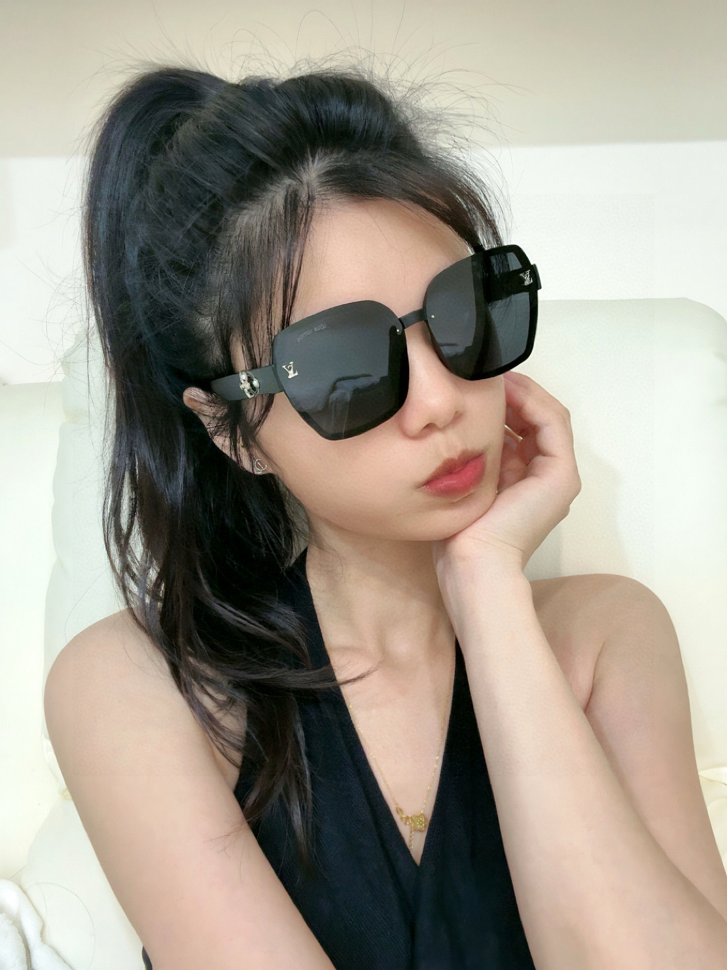 【TR偏光系列】lv大框太阳镜墨镜经典的方框设计，不挑脸型，无论搭配大衣还是连衣裙都非常显气质偏光镜片预