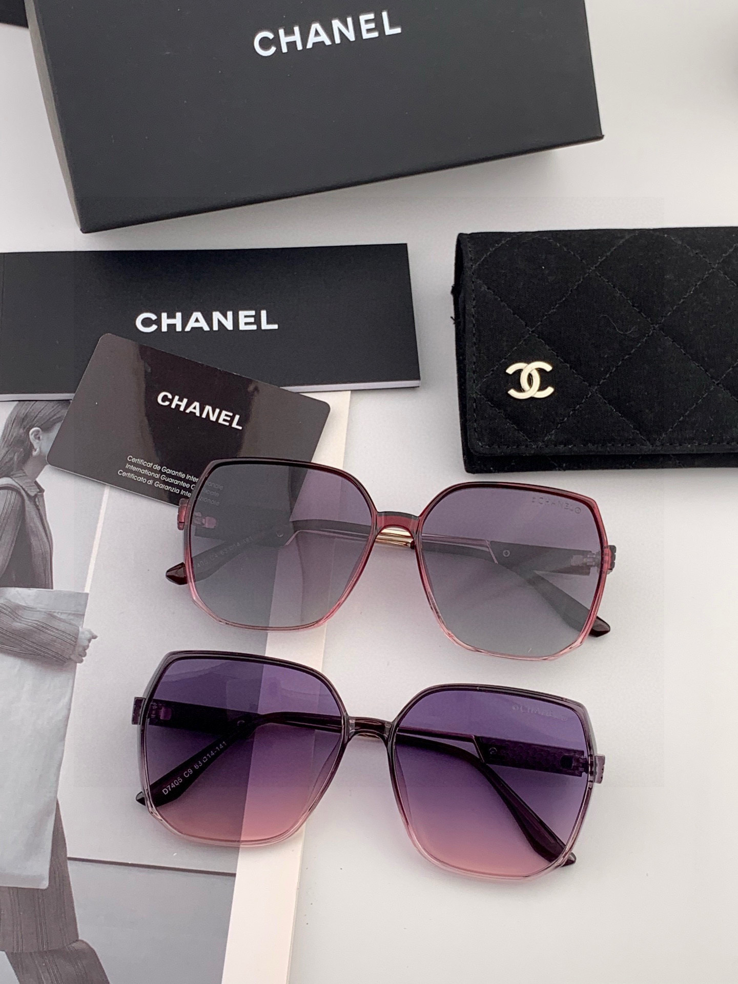 【CHANEL】香奈儿 2025新款潮流爆款 时尚方框太阳镜 佩戴舒适 网红潮款墨镜 女士高清加厚偏光太