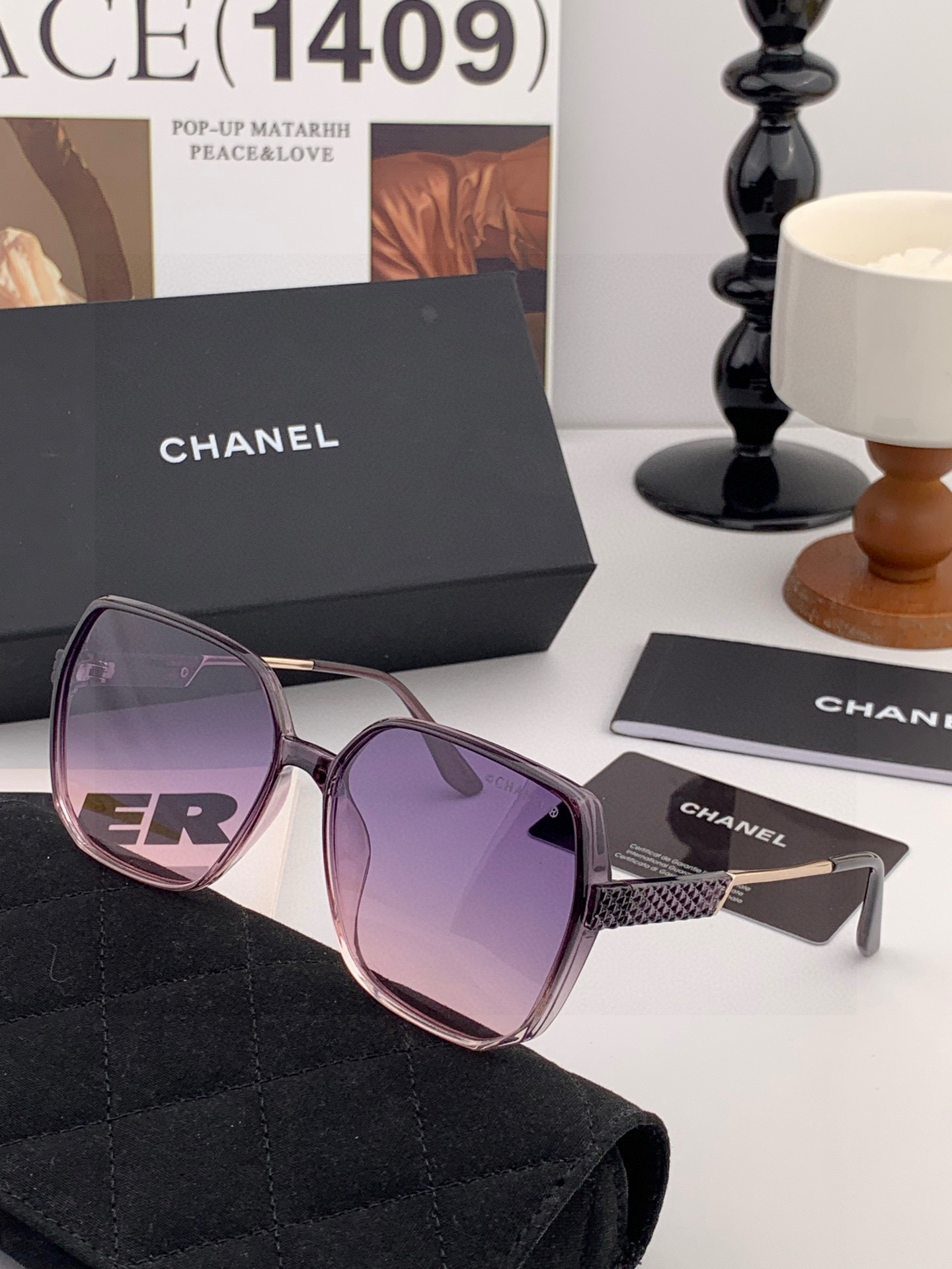 【CHANEL】香奈儿 2025新款潮流爆款 时尚方框太阳镜 佩戴舒适 网红潮款墨镜 女士高清加厚偏光太