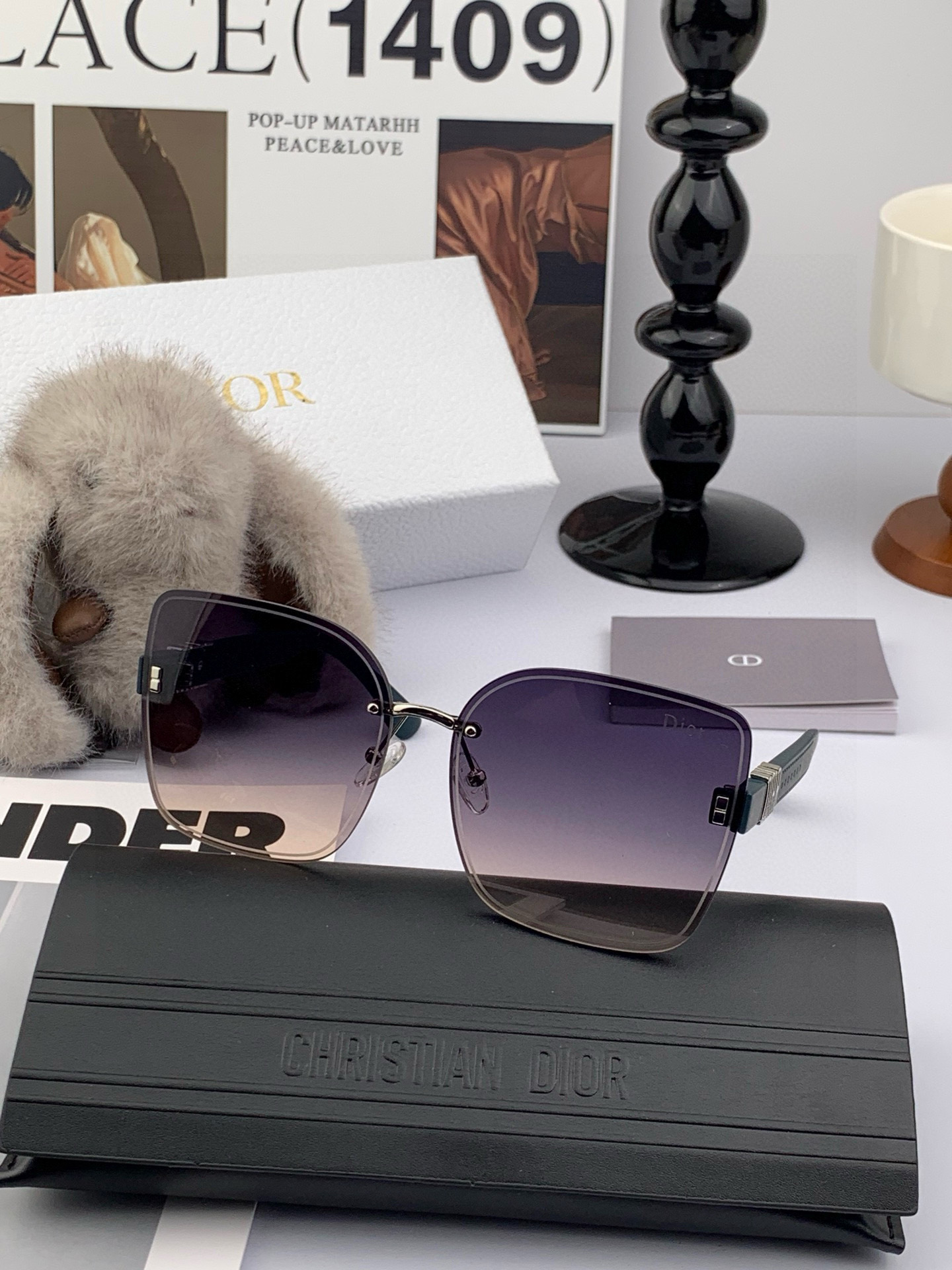 🔺 【DIOR-迪奥】2025开春新款 潮流爆款 时尚方框太阳镜 高品质 佩戴舒适 网红潮款墨镜 女士高