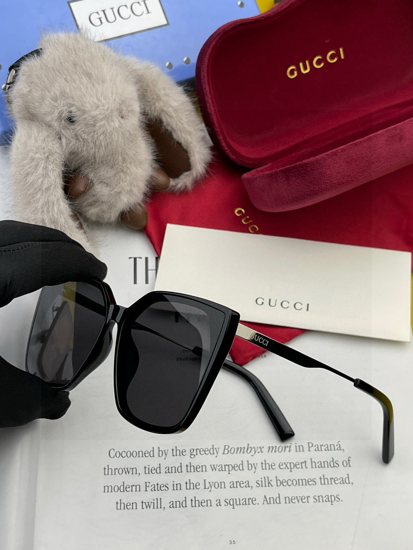 🔺 【GUCCI】2025开春新款 潮流爆款 时尚方框偏光太阳镜 高品质 佩戴舒适 网红潮款墨镜 女士高