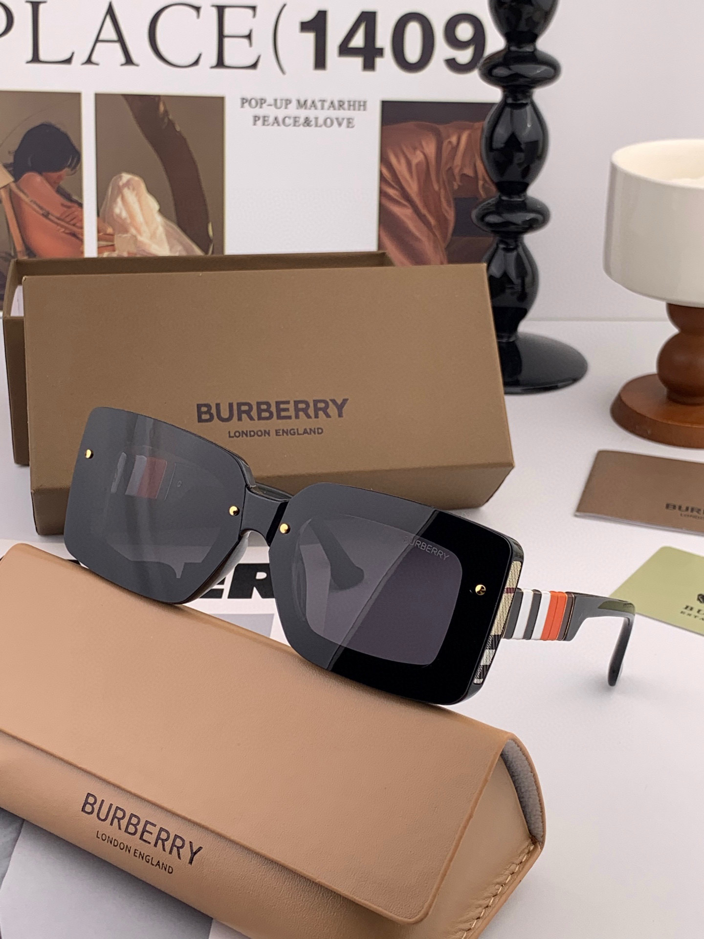 【偏光系列太阳镜】🎈原版出货 巴宝莉网红超爆款💙经典奢华全球风[强][酷][亲亲] 时尚方框太阳镜[得意