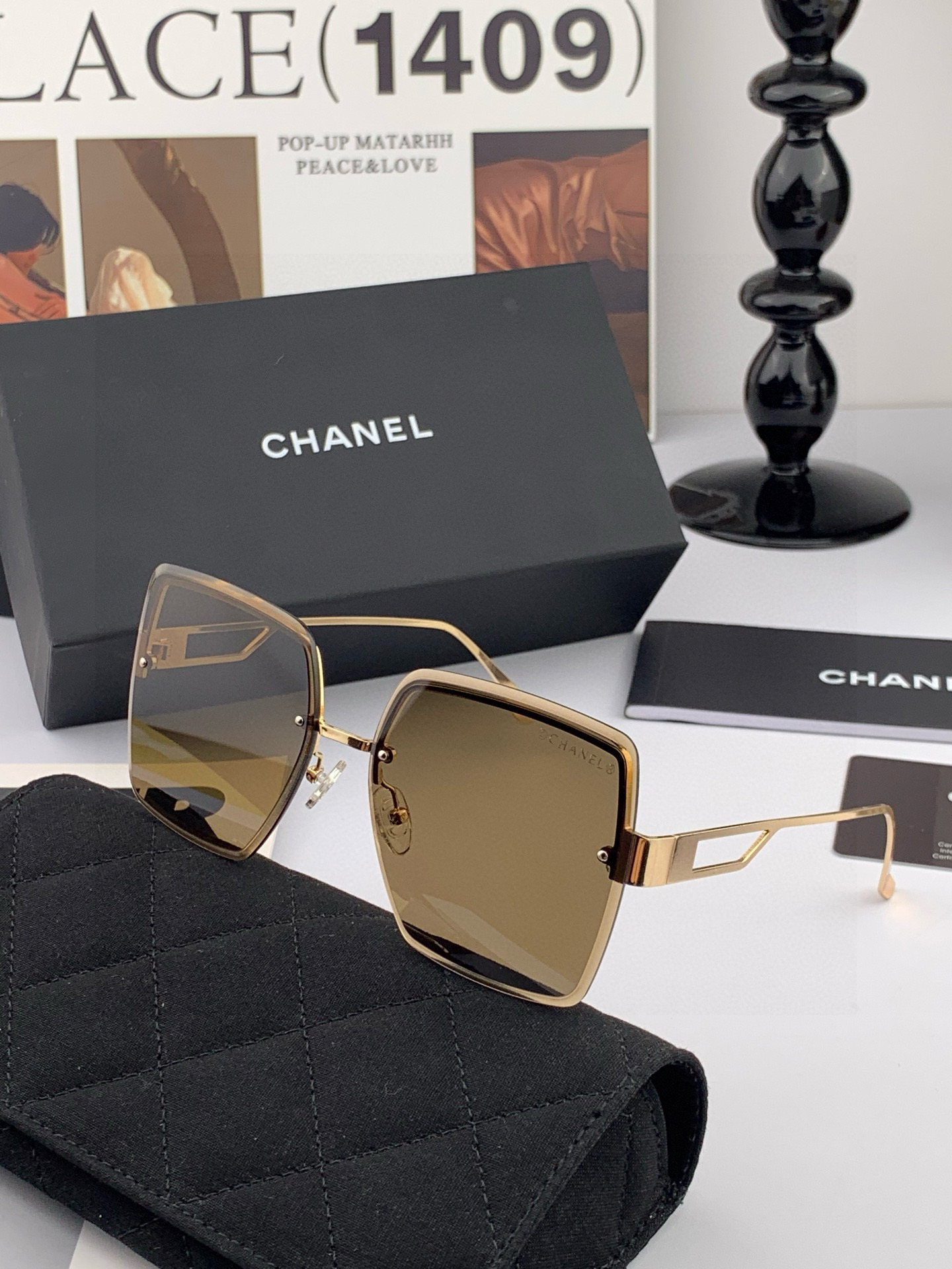 🔺 【香奈儿】2025开春新款 潮流爆款 时尚方框太阳镜 高品质 佩戴舒适 网红潮款墨镜 女士高清太阳镜