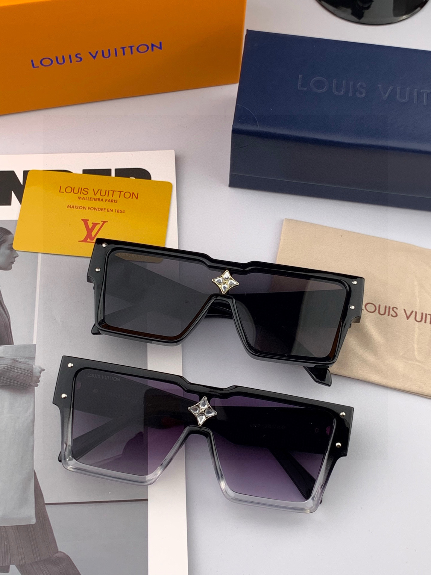 LV 2025新款女士方框太阳眼镜 开车墨镜 新款太阳镜 时尚大方 舒适轻盈 精致奢华 超轻 型号：L7