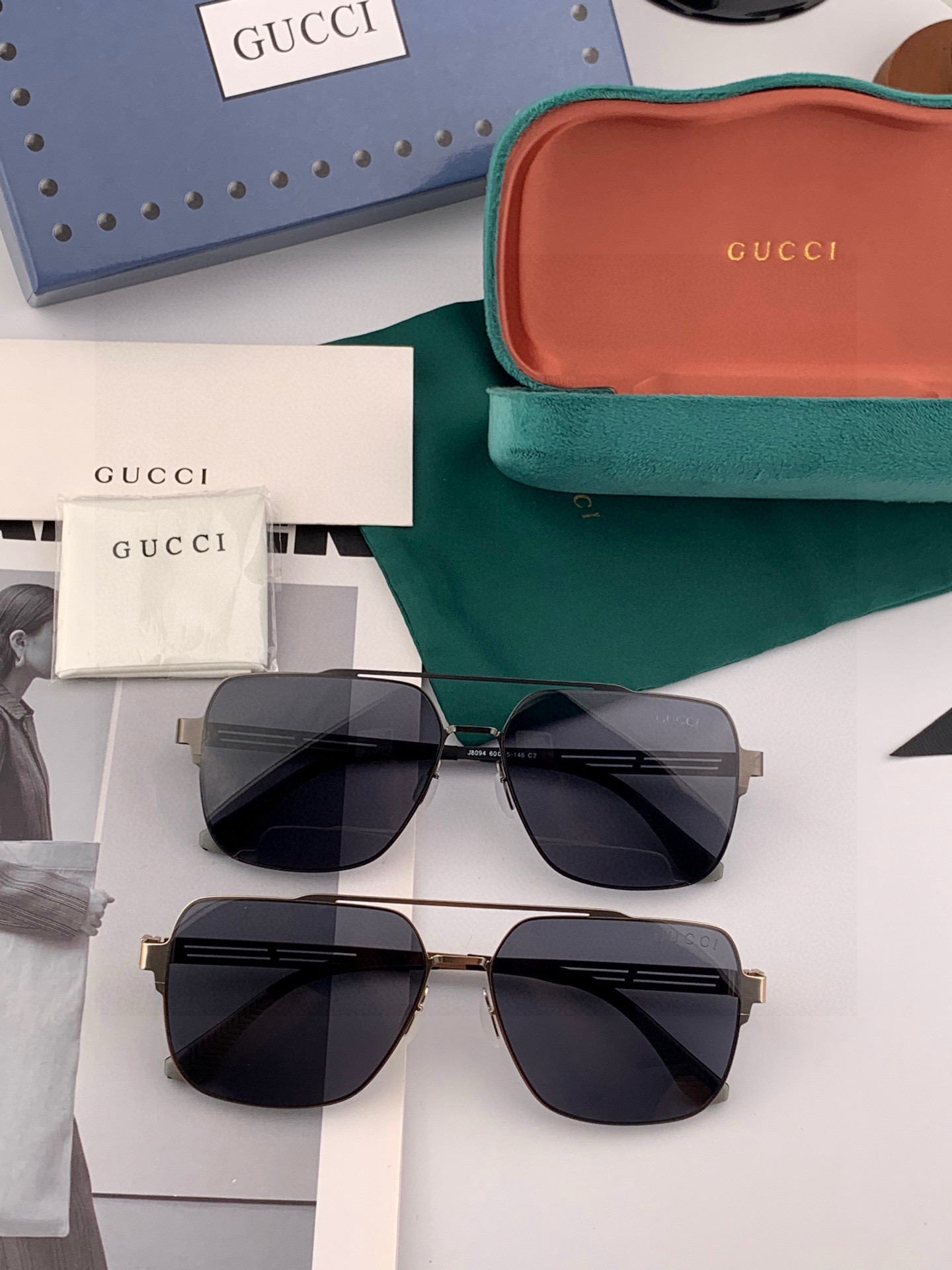 ♦️ GUCCI 2025新款男女情侣款太阳镜多边形墨镜iP电镀永不褪色 超轻超有弹性整幅眼镜无螺丝重要