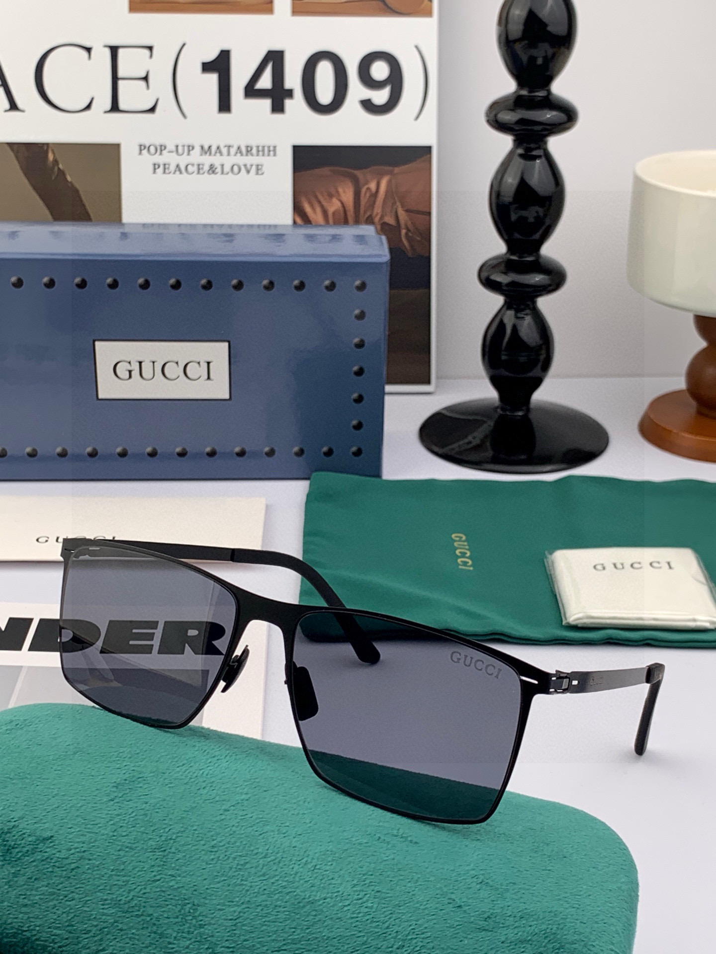 ♦️ GUCCI 2025新款男女情侣款太阳镜多边形墨镜iP电镀永不褪色 超轻超有弹性整幅眼镜无螺丝重要