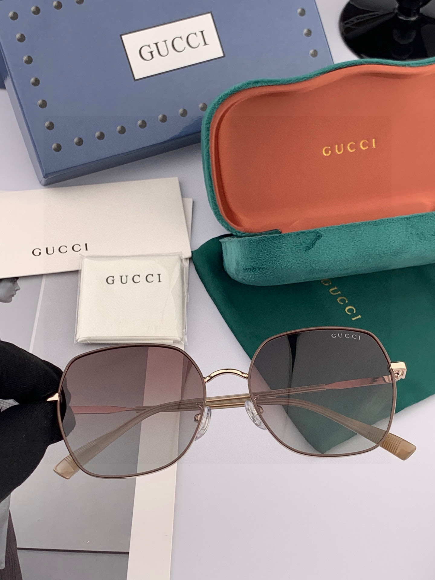 🔺 【GUCCI-偏光太阳镜】2025开春新款 潮流爆款 时尚圆框偏光太阳镜 高品质 佩戴舒适 网红潮款