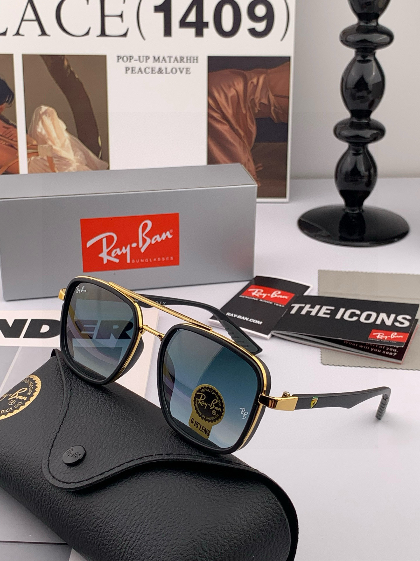 官方同步 品牌:雷朋经典男女士玻璃太阳镜 材质：美国宝丽来高清防爆钢化玻璃镜片 型号：RB2240