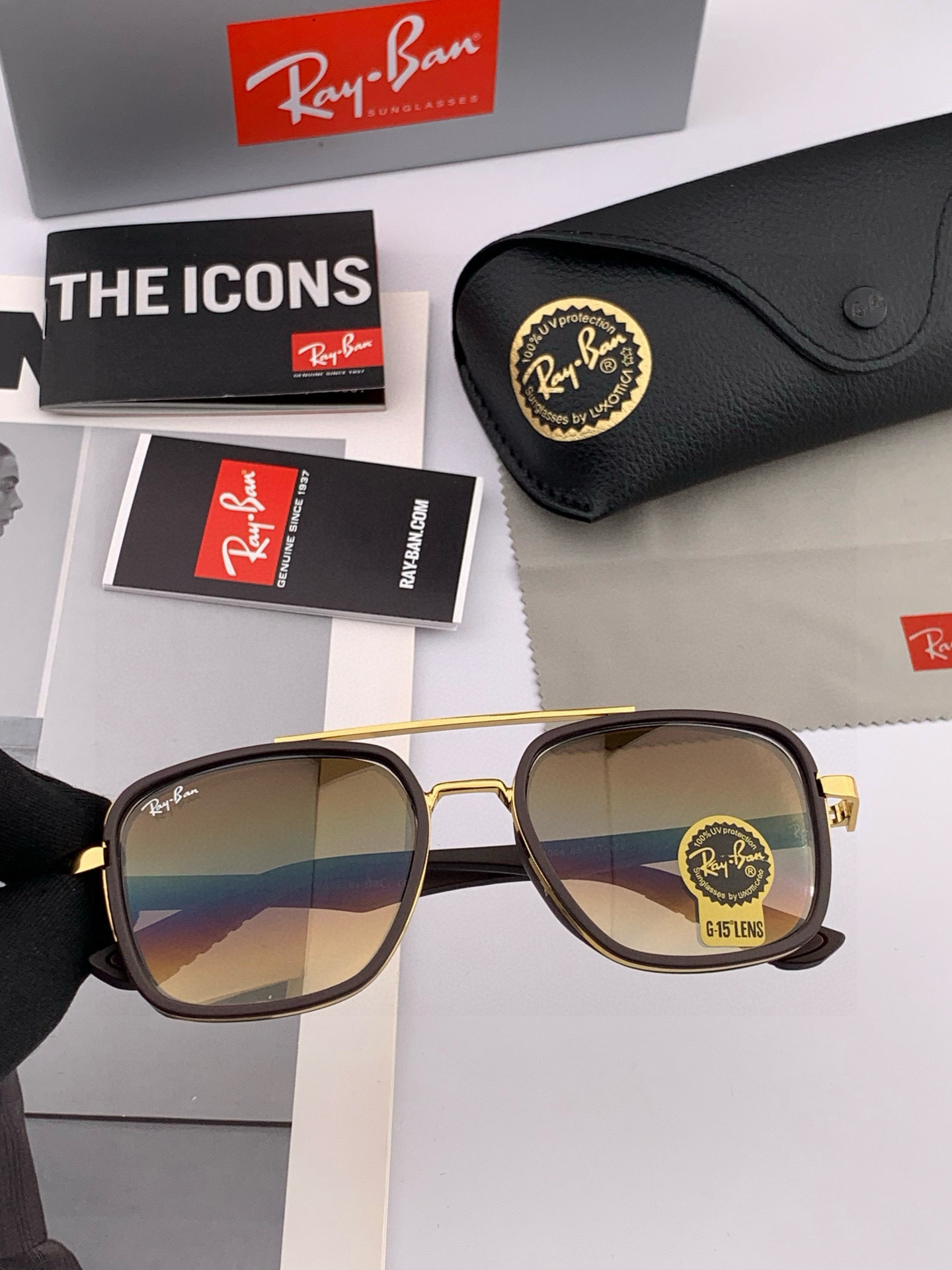 官方同步 品牌:雷朋经典男女士玻璃太阳镜 材质：美国宝丽来高清防爆钢化玻璃镜片 型号：RB2240