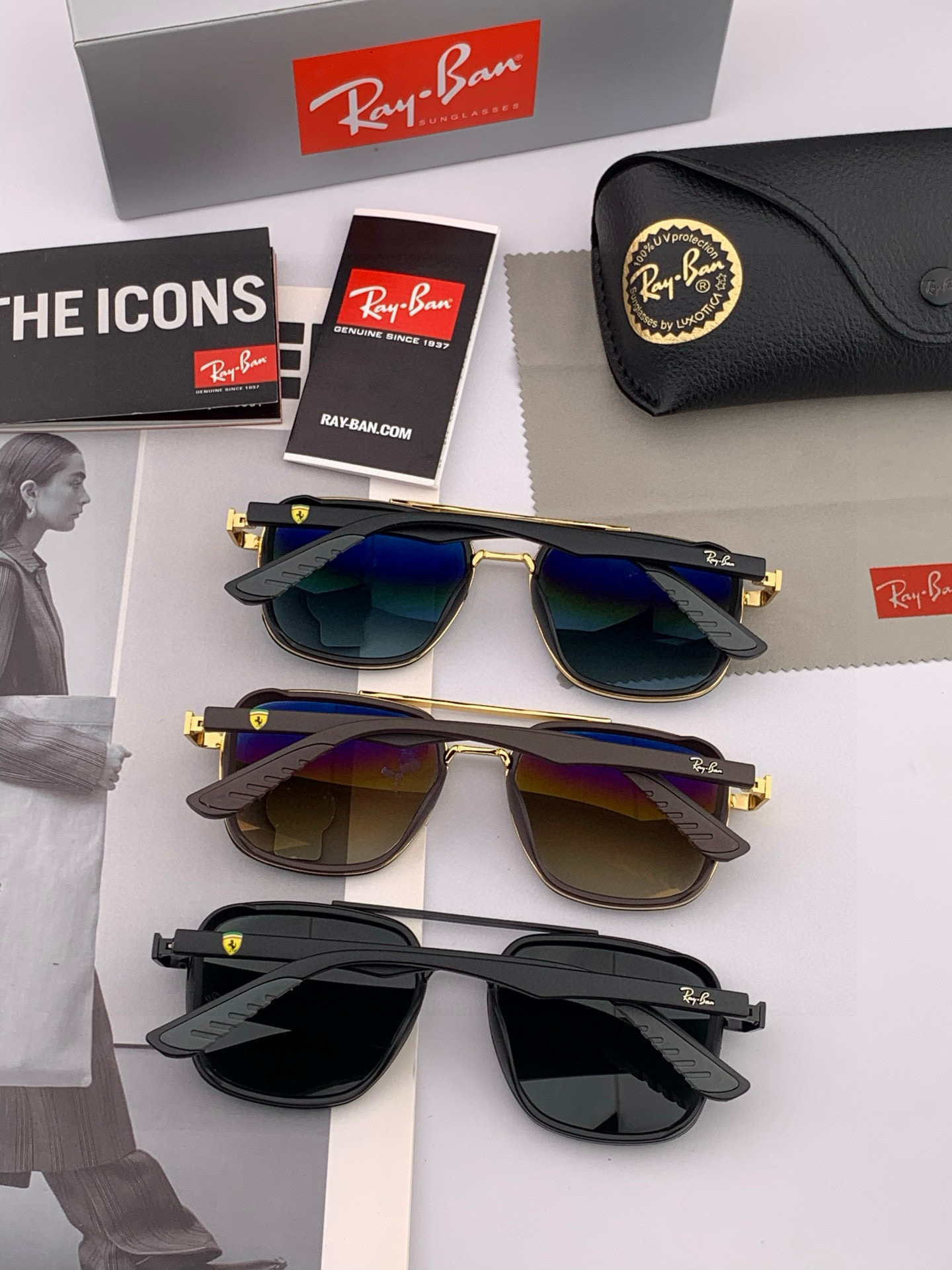 官方同步 品牌:雷朋经典男女士玻璃太阳镜 材质：美国宝丽来高清防爆钢化玻璃镜片 型号：RB2240