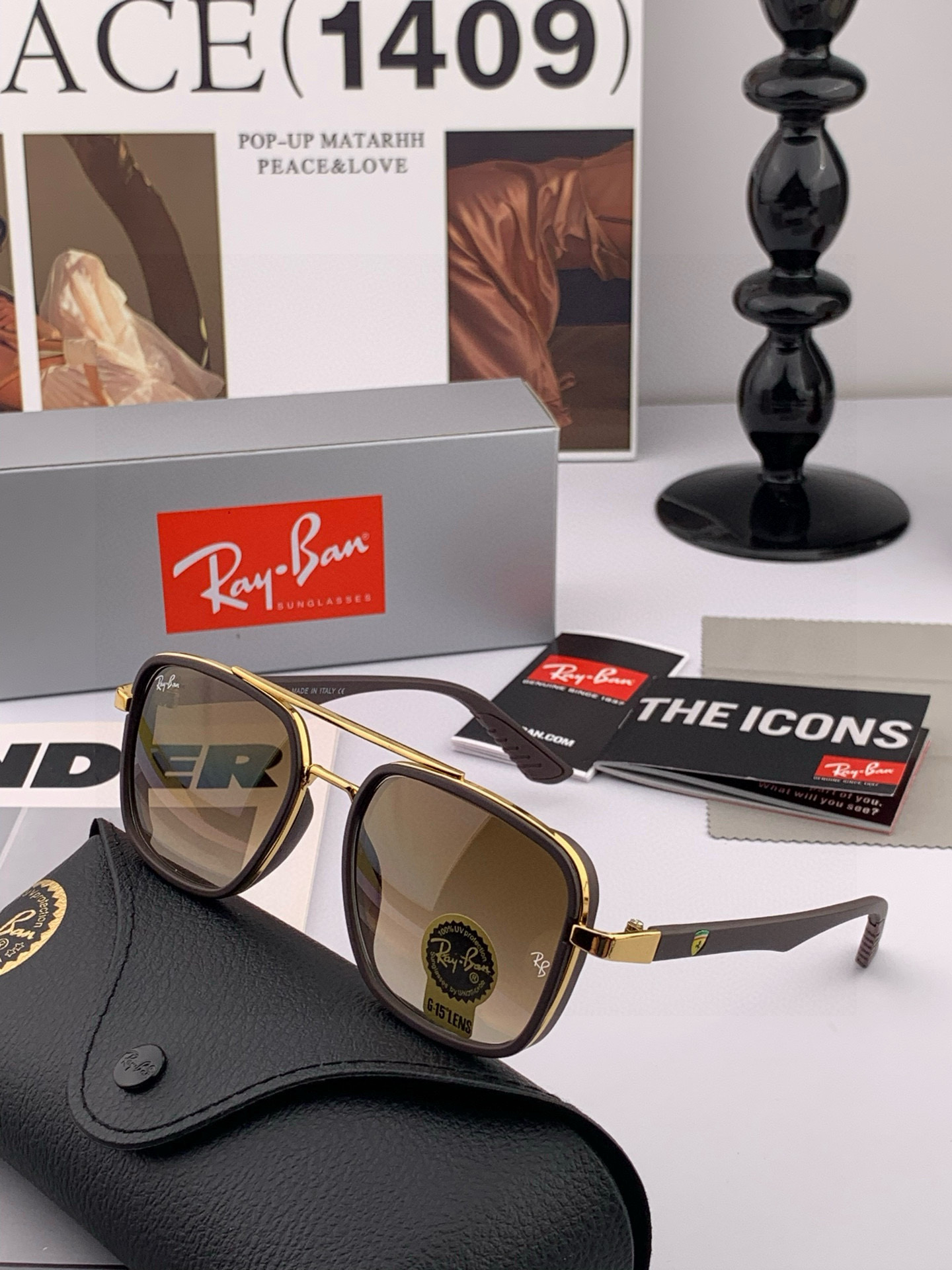 官方同步 品牌:雷朋经典男女士玻璃太阳镜 材质：美国宝丽来高清防爆钢化玻璃镜片 型号：RB2240