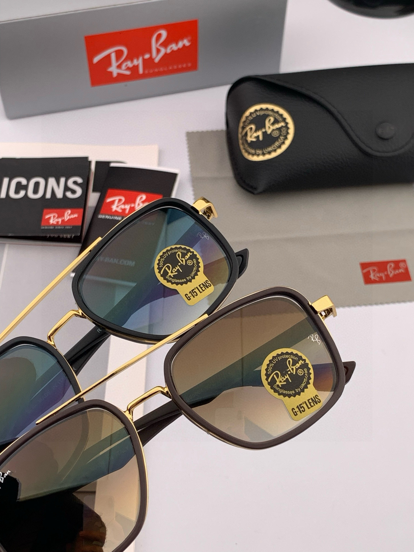 官方同步 品牌:雷朋经典男女士玻璃太阳镜 材质：美国宝丽来高清防爆钢化玻璃镜片 型号：RB2240