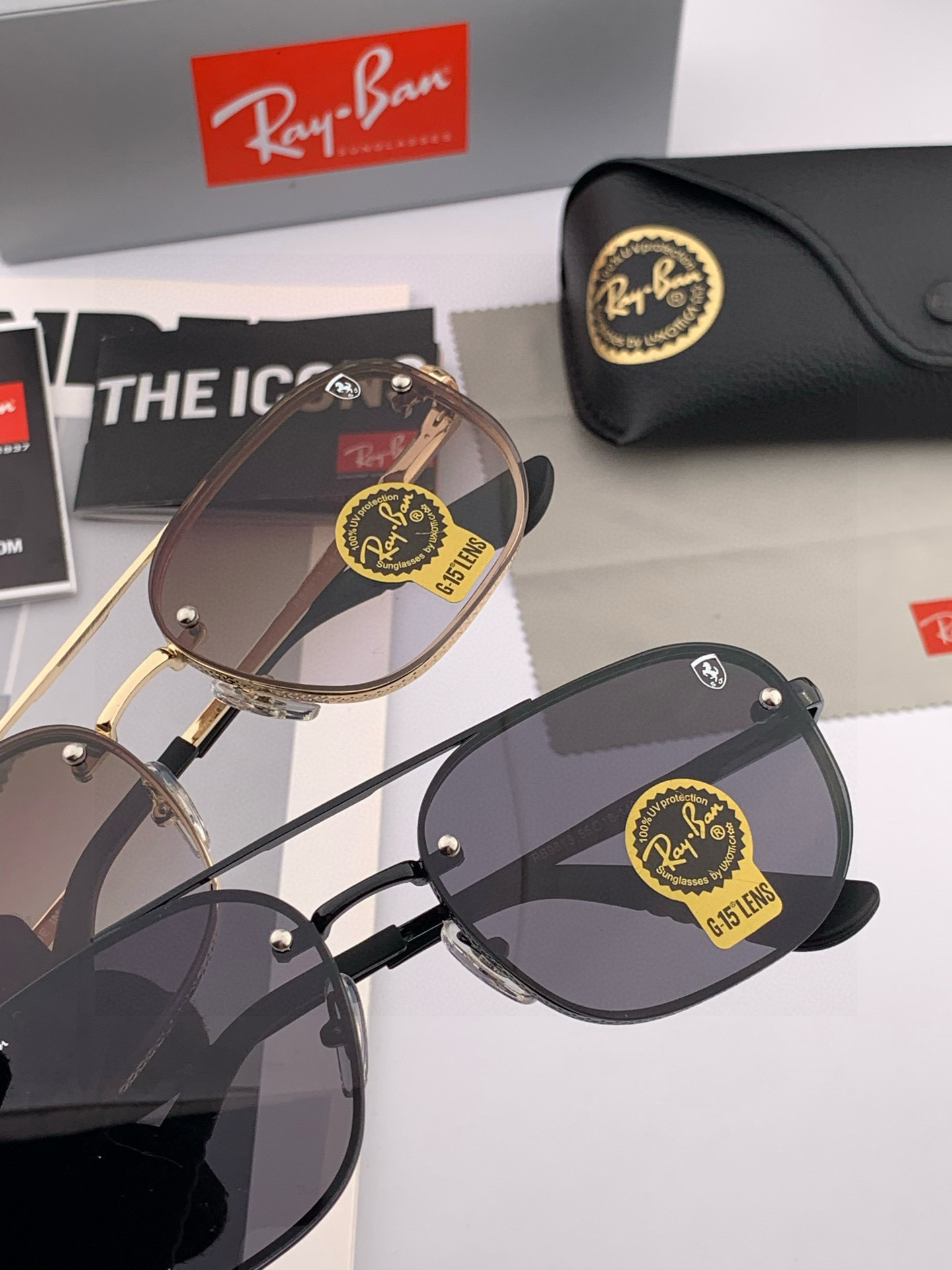 官方同步 品牌:雷朋经典男女士玻璃太阳镜 材质：美国宝丽来高清防爆钢化玻璃镜片 型号：RB