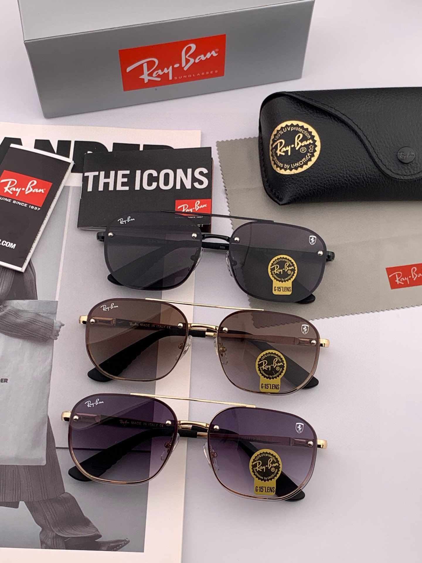 官方同步 品牌:雷朋经典男女士玻璃太阳镜 材质：美国宝丽来高清防爆钢化玻璃镜片 型号：RB