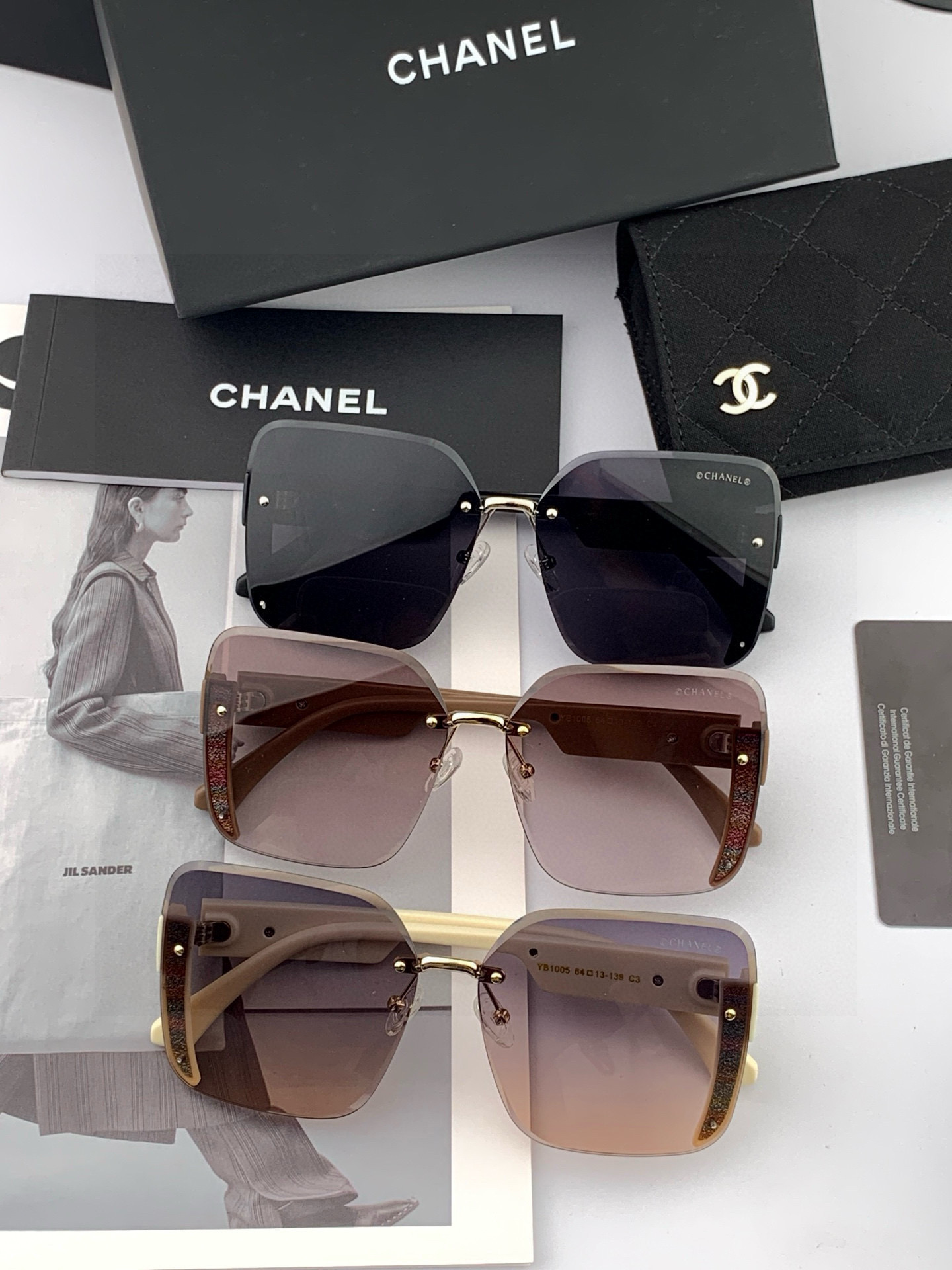 🔺 【香奈儿】2025开春新款 潮流爆款 时尚方框太阳镜 高品质 佩戴舒适 网红潮款墨镜 女士高清加厚偏