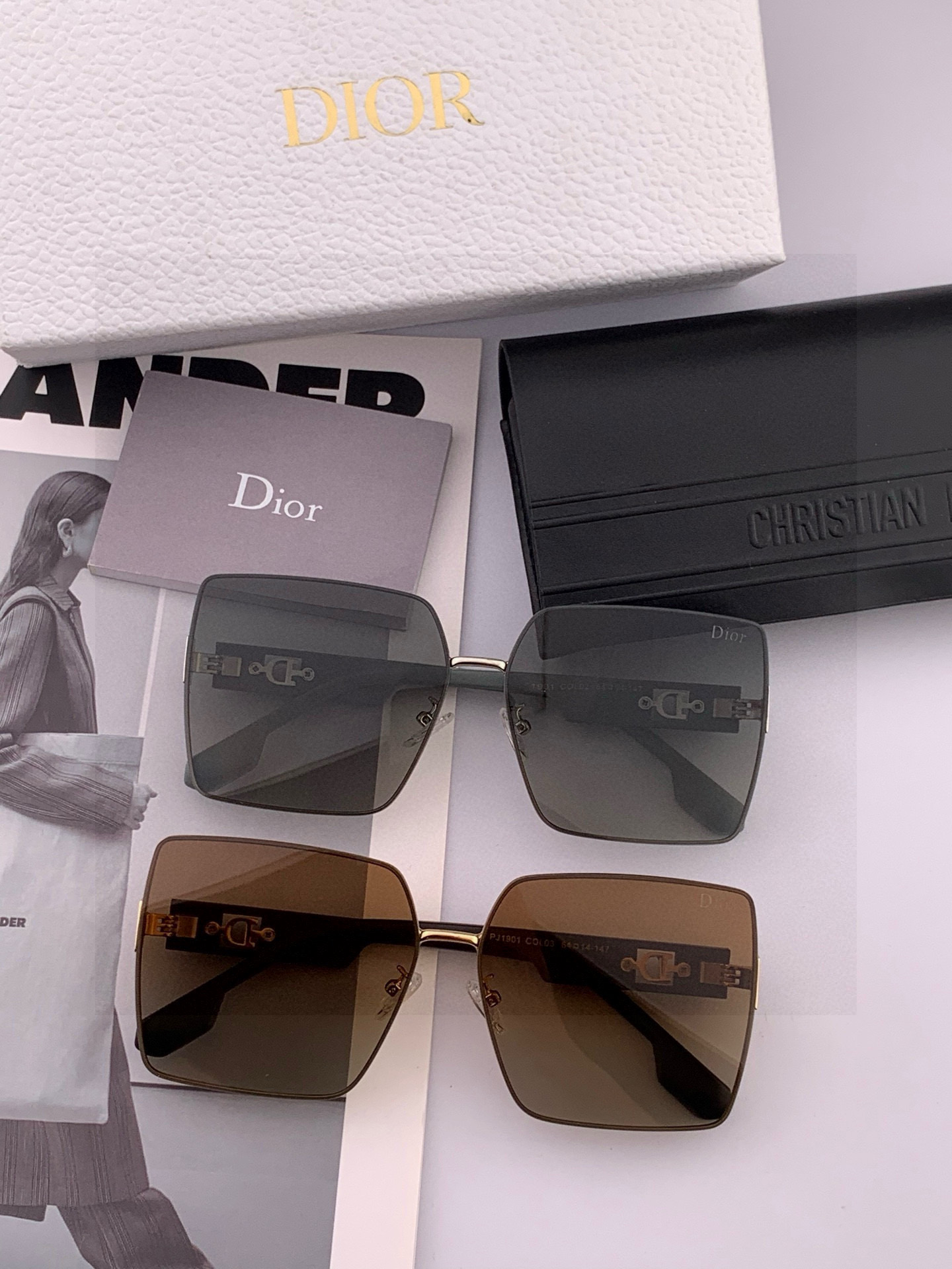 🔺 【DIOR-迪奥】2025开春新款 潮流爆款 时尚方框尼龙太阳镜 高品质 佩戴舒适 网红潮款墨镜 女