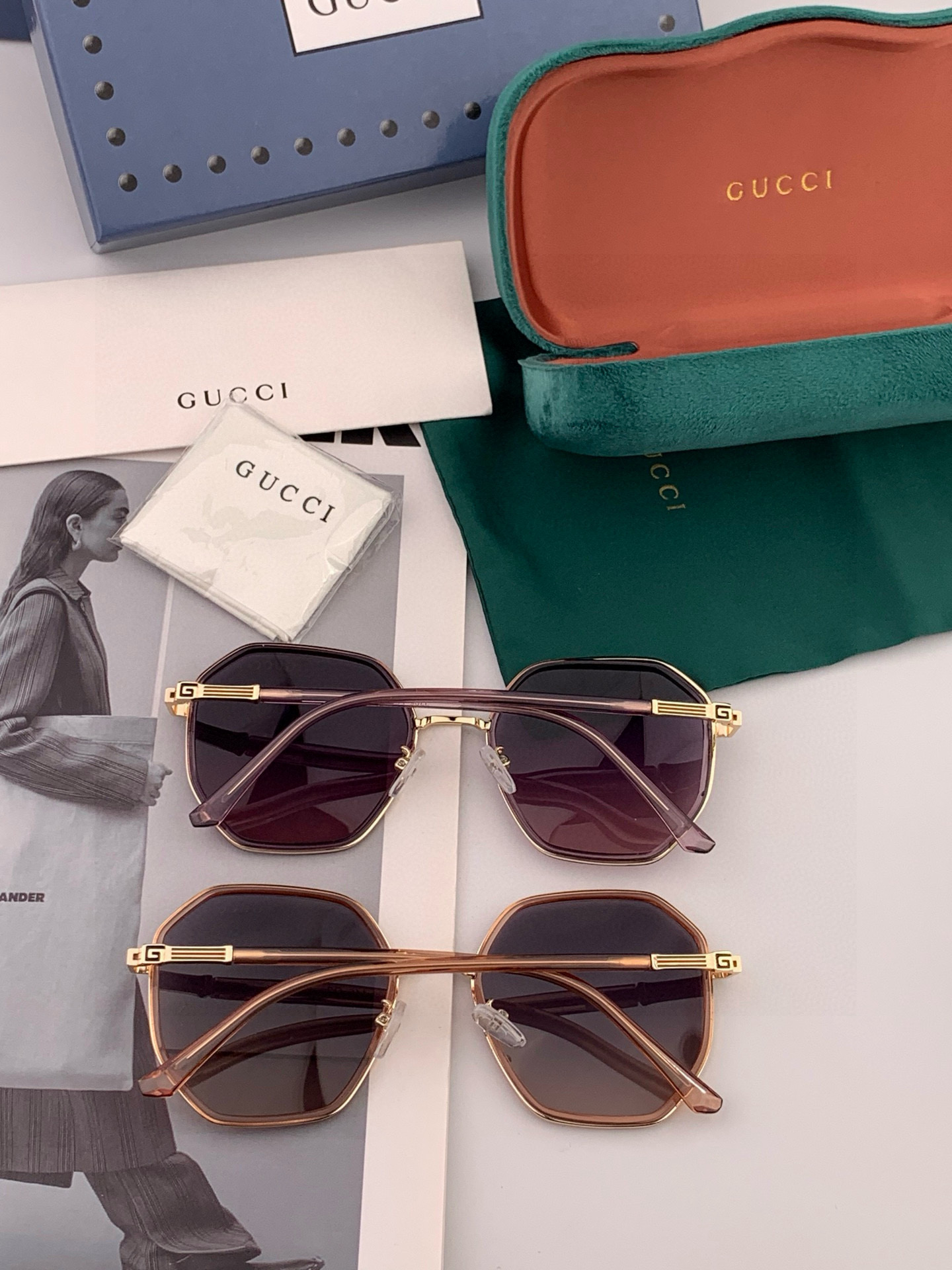 GUCCI 2025开春新款太阳镜 各路网红纷纷带起气场满分‼️ 俏皮甜美.上脸效果更佳.金属质感超好 