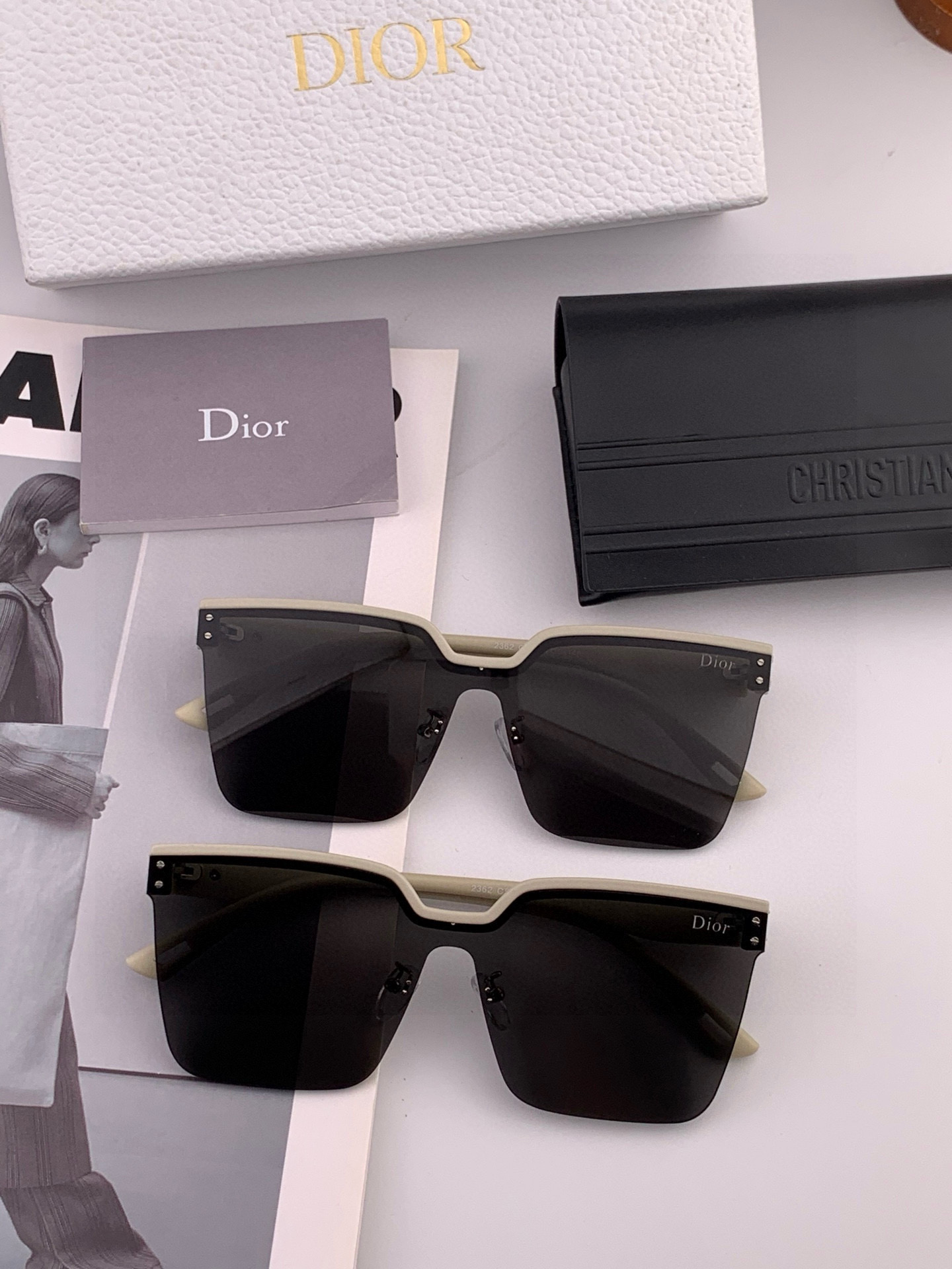 🔺 【DIOR尼龙偏光连体太阳镜】2025开春新款 潮流爆款 时尚方框偏光太阳镜 高品质 佩戴舒适 网红